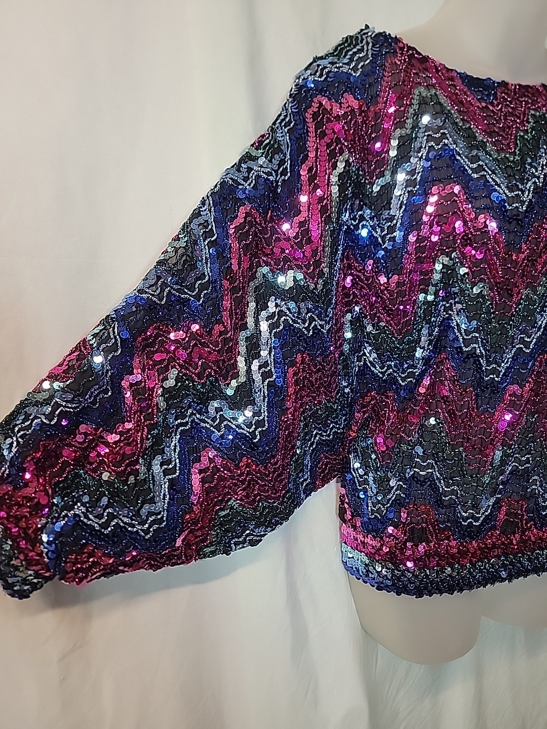Vintage Rob Hill For Mister Jay Sequin Sheer Pullover Top