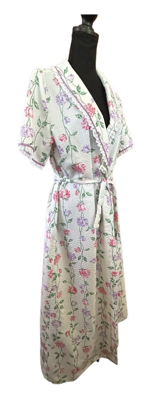 RARE! VTG 1960s-70s GORGEOUS KINGLY FLORAL HOUSECOAT! EXCELLENT CONDITION!