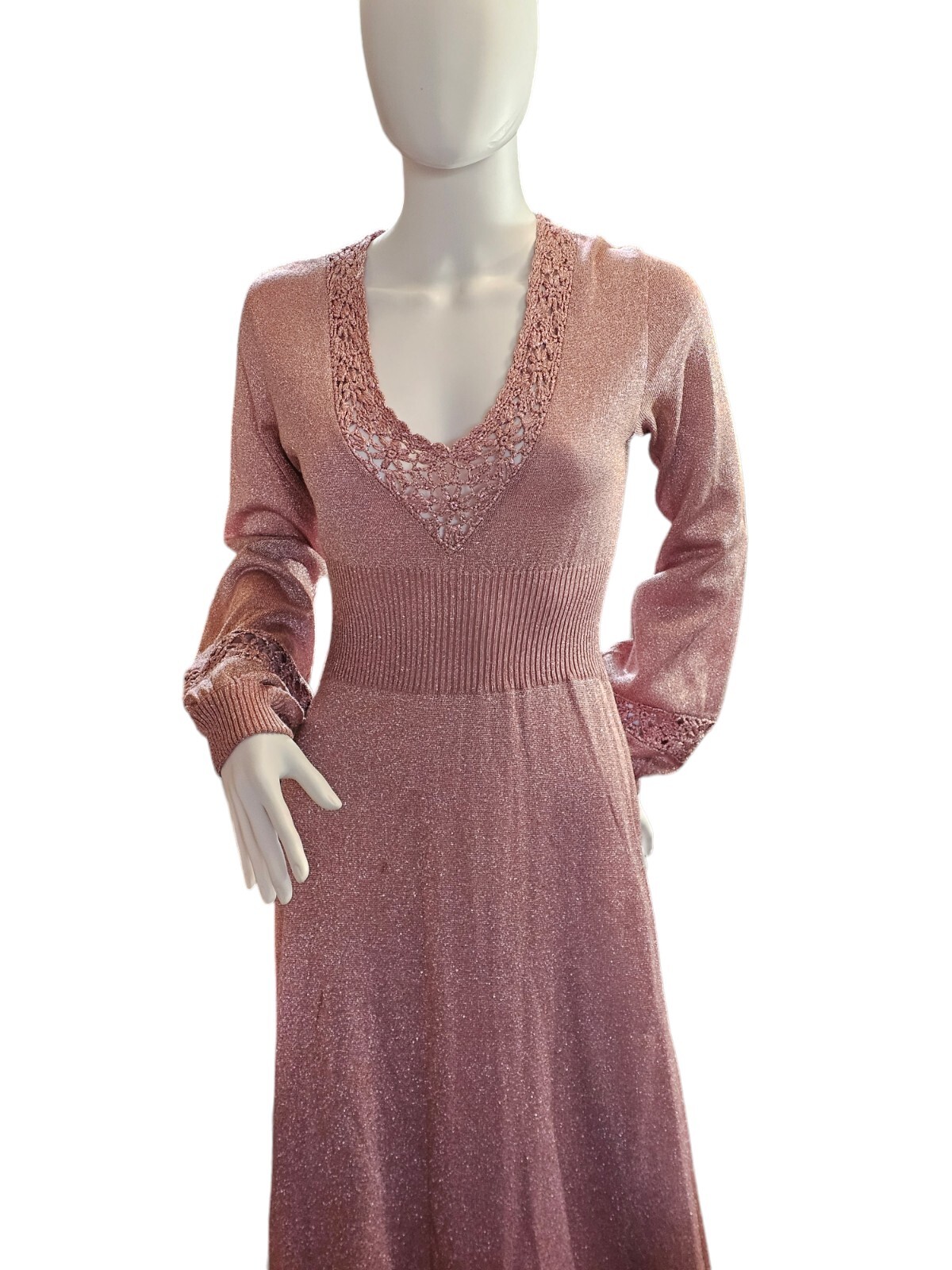 Vintage 70’s Wenjilli Knit Maxi Dress Size 11/12