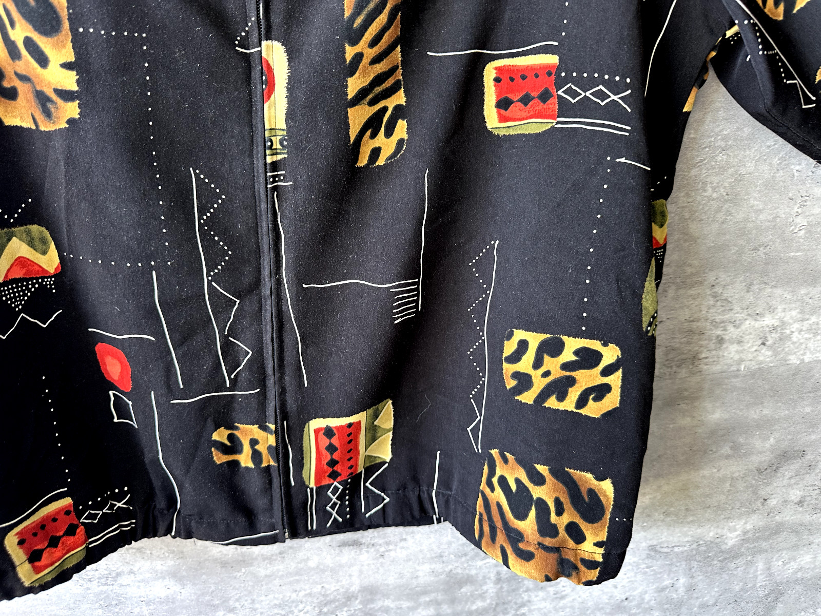 Vintage Erin London Abstract Geometric Jean-Michel Basquiat Style Jacket Size L