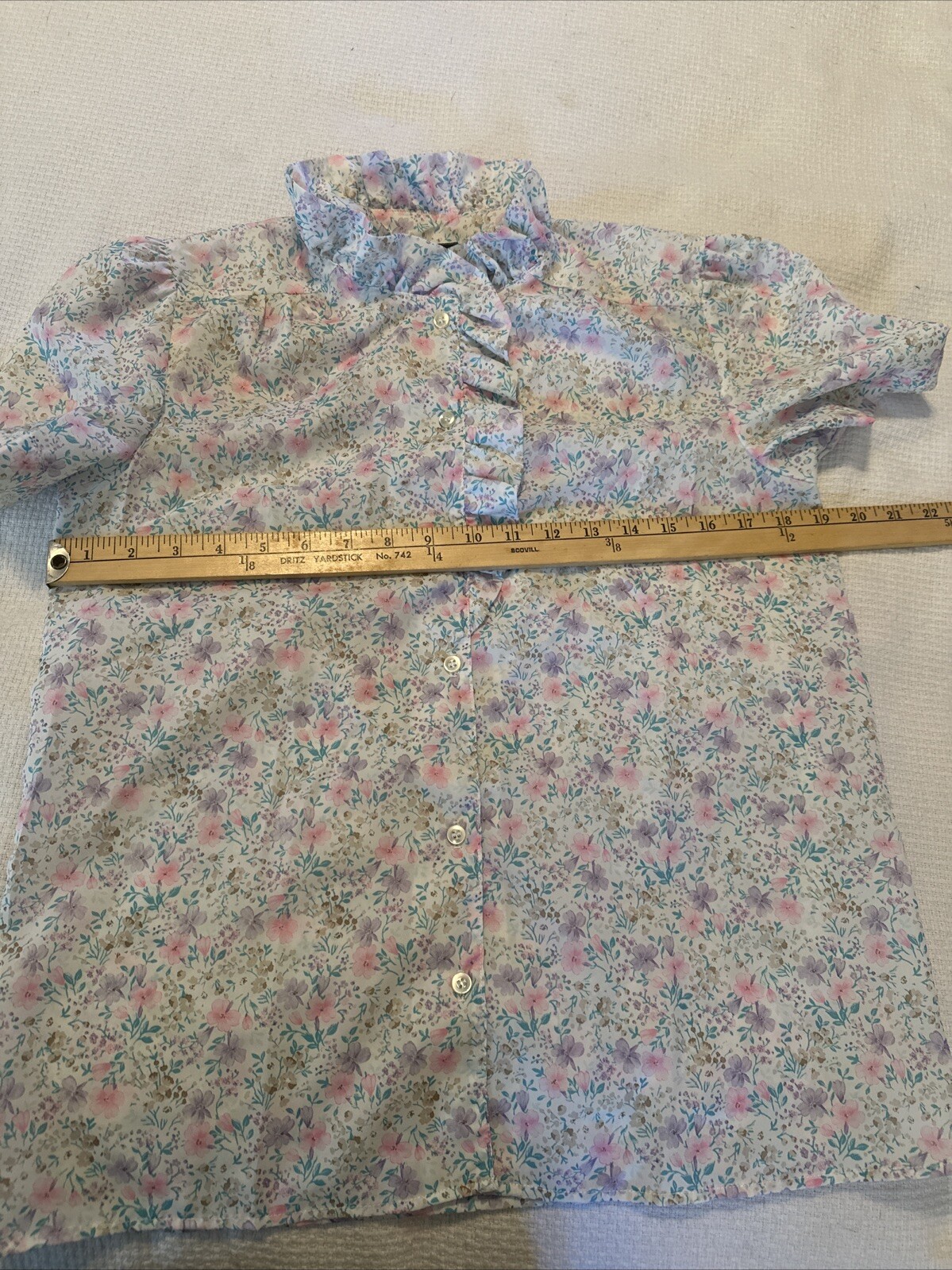 Vintage Lot Of 4 Short Sleeve Ladies Button Up Blouses Shirts Sz 7/8 9/10