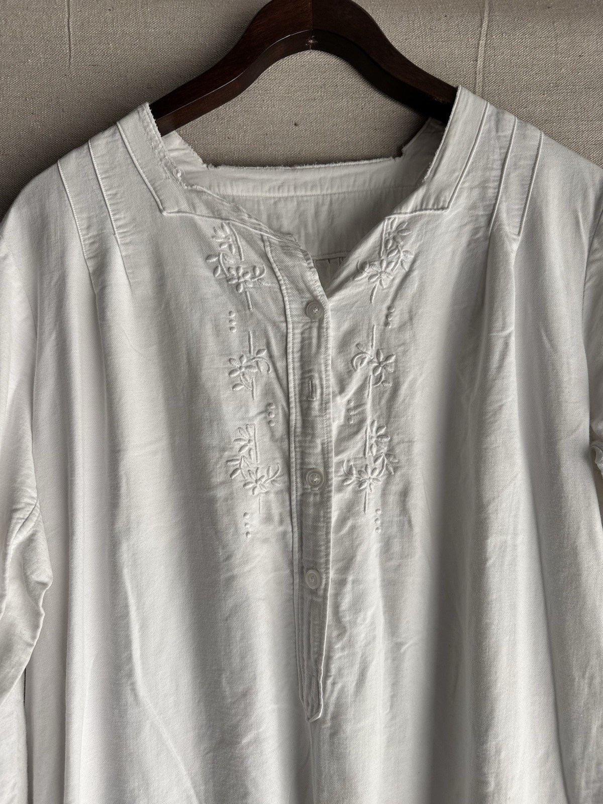 Resale Lot Antique 1900s French Dress Linen Cotton Printed Women’s S M L