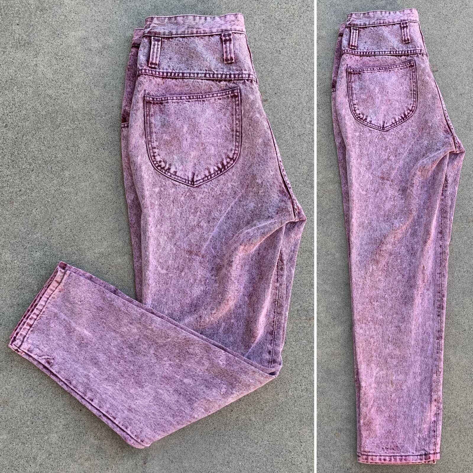 vintage Pepe Jeans acid wash high A waist tapered leg size 12/30 35 waist