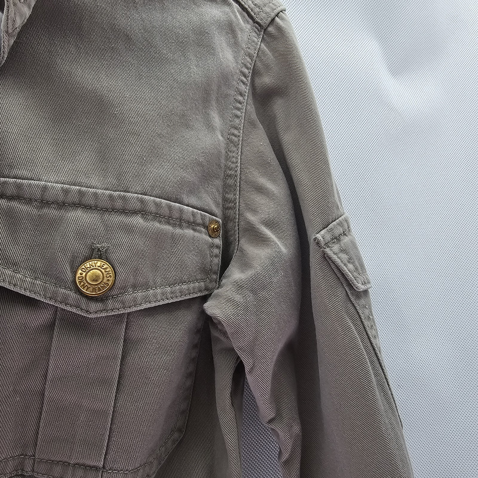 Pre – Owned Vintage DKNY Jeans Women Size Petite Cotton Olive Green Jacket