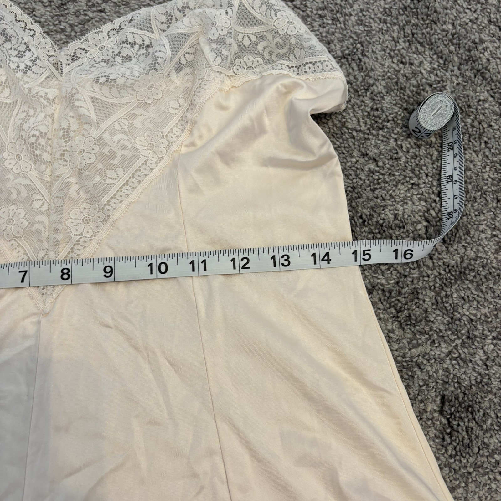 Vintage WONDER MAID NYLON Romper Bodysuit Teddy Lace Chiffon Bridal ~34