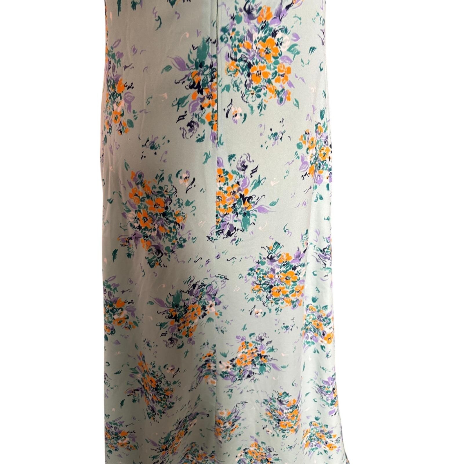 Vintage 70s Floral Empire Waist Maxi Dress Mint Blue Prairie Cottagecore M