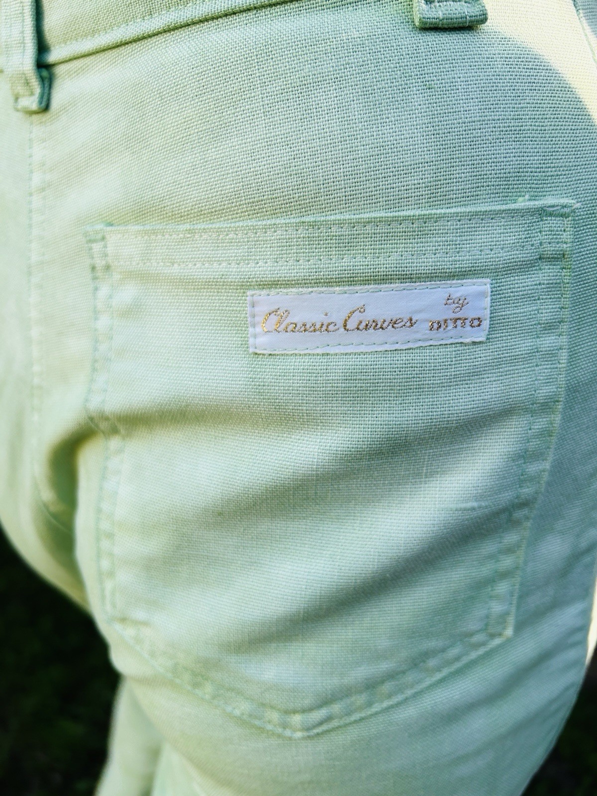 Vintage 70’s Classic Curves by Ditto Green Denim Jeans