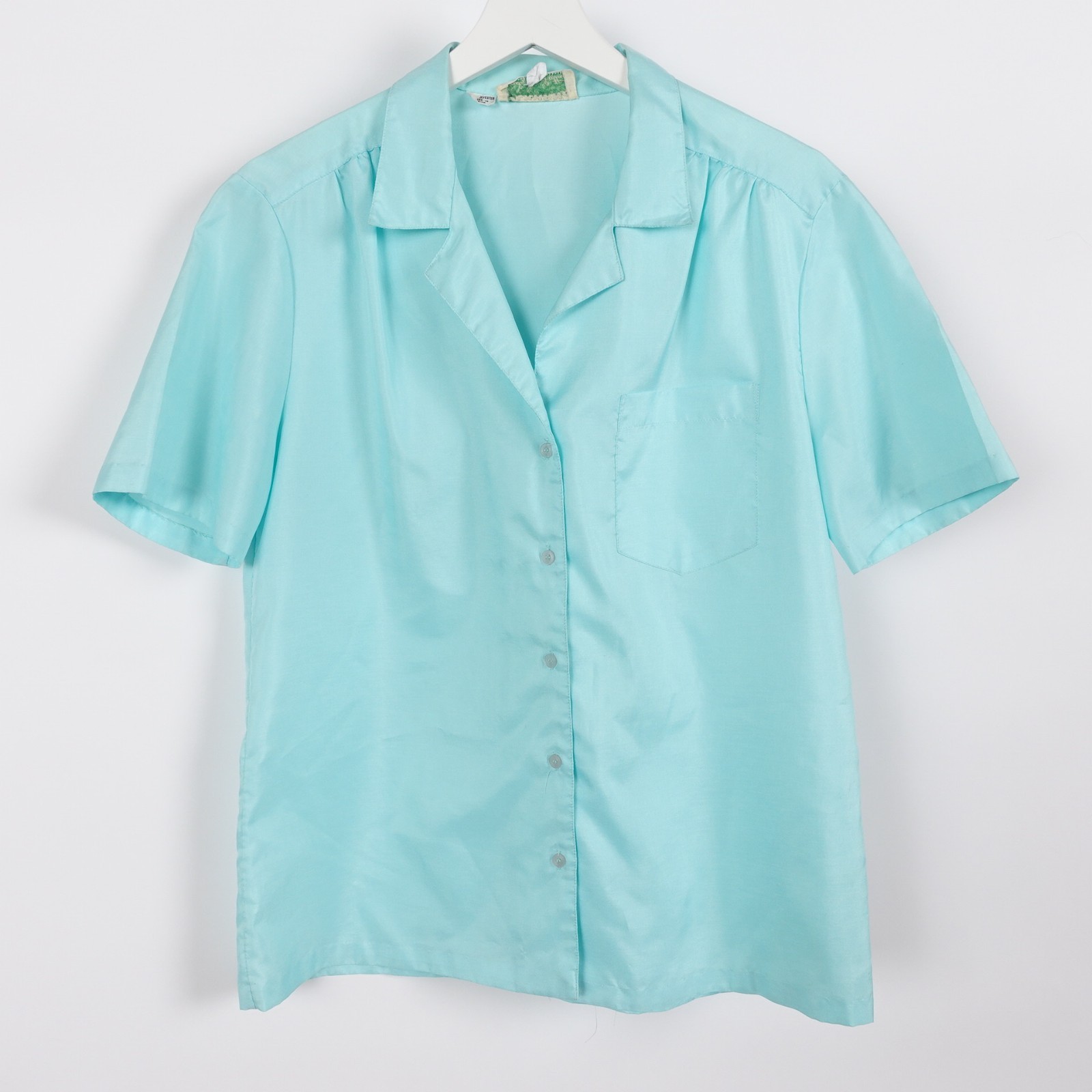 Vintage 70s Silkhana by Lady Manhattan Button Up Blouse Short Sleeve 14 Large