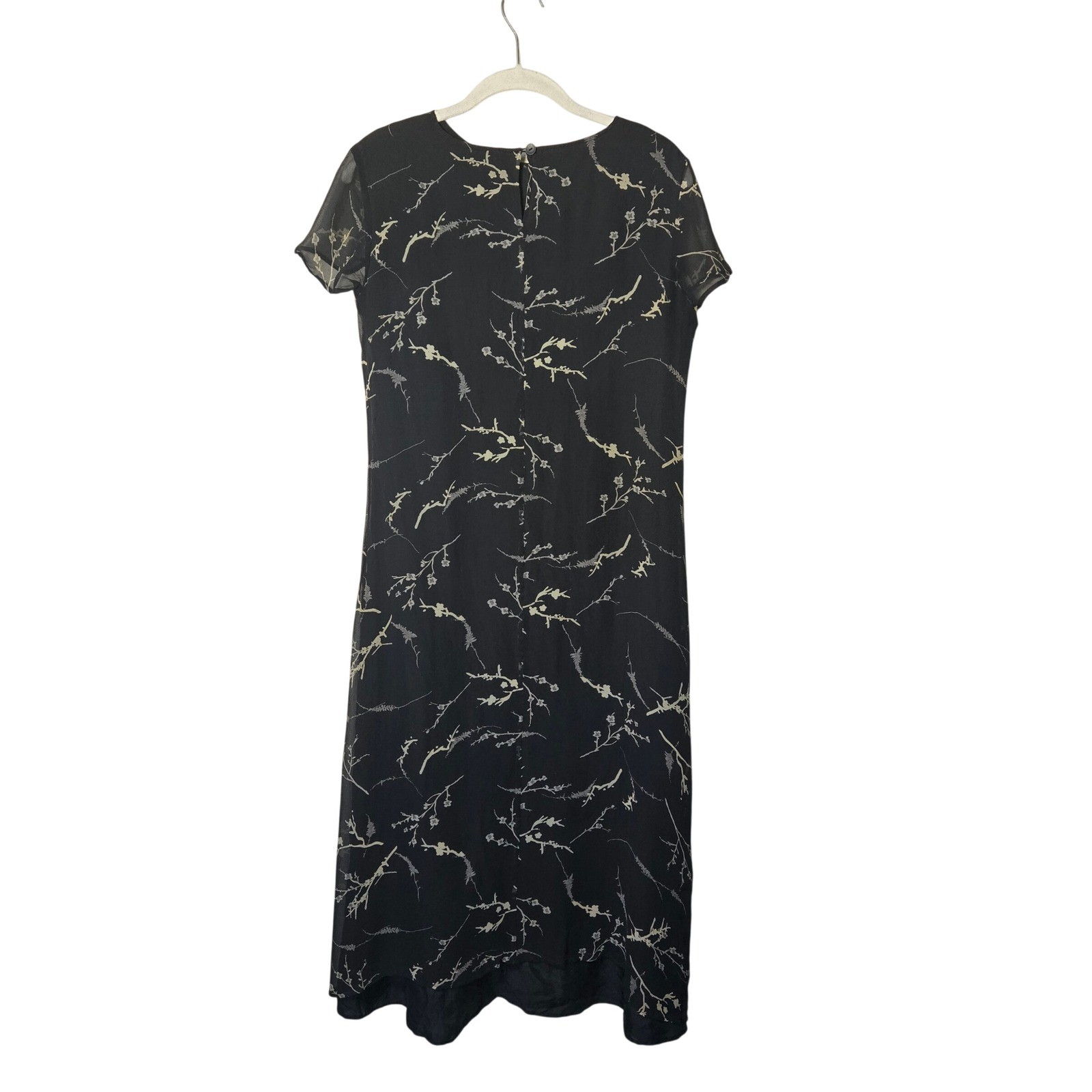 Vintage Emily Spencer 90’s, y2k, 100% silk whimsygoth dark floral maxi dress.