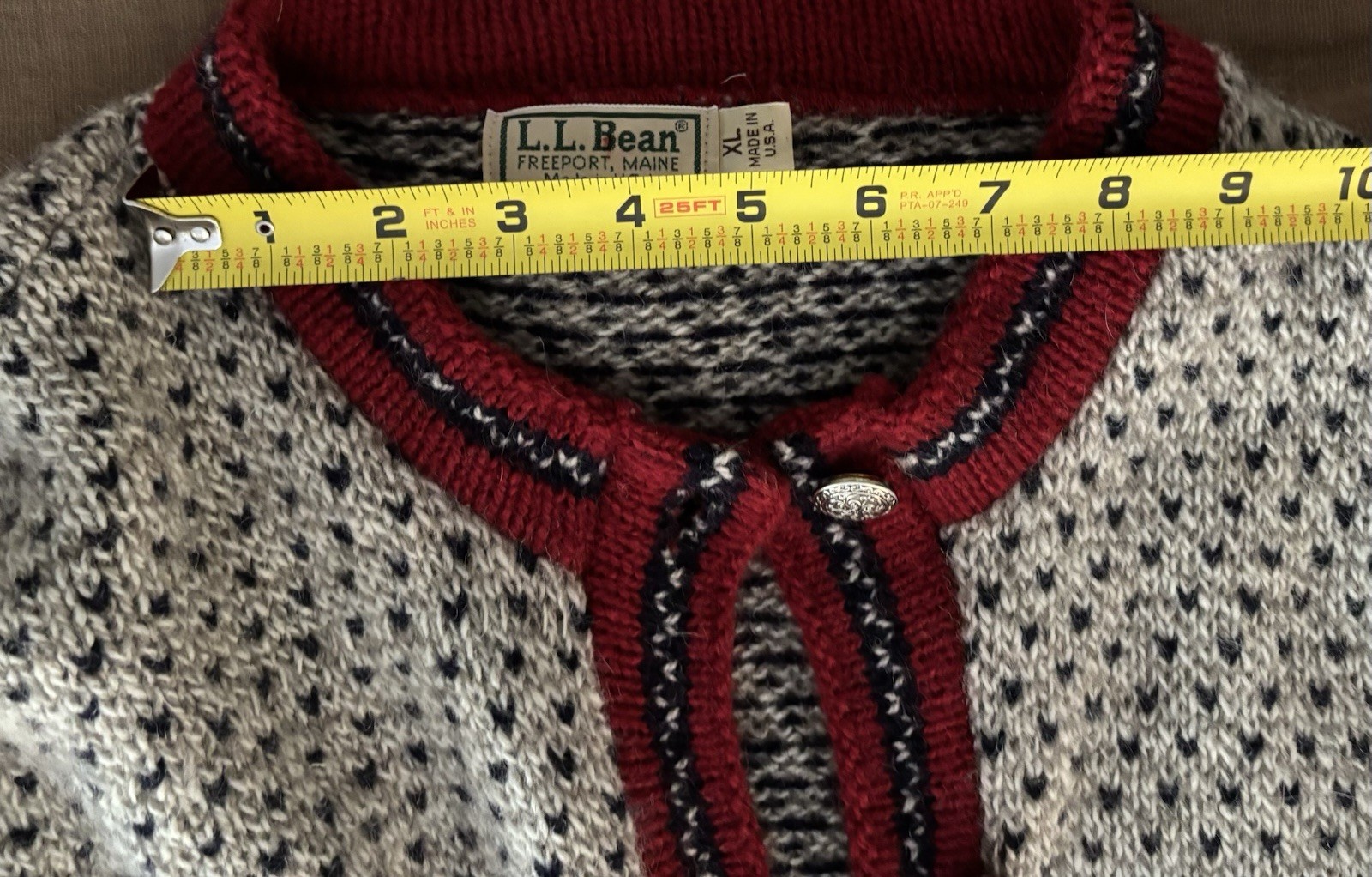 Vintage L.L. Bean USA Norwegian Wool Blend Cardigan Sweater (Size XL)