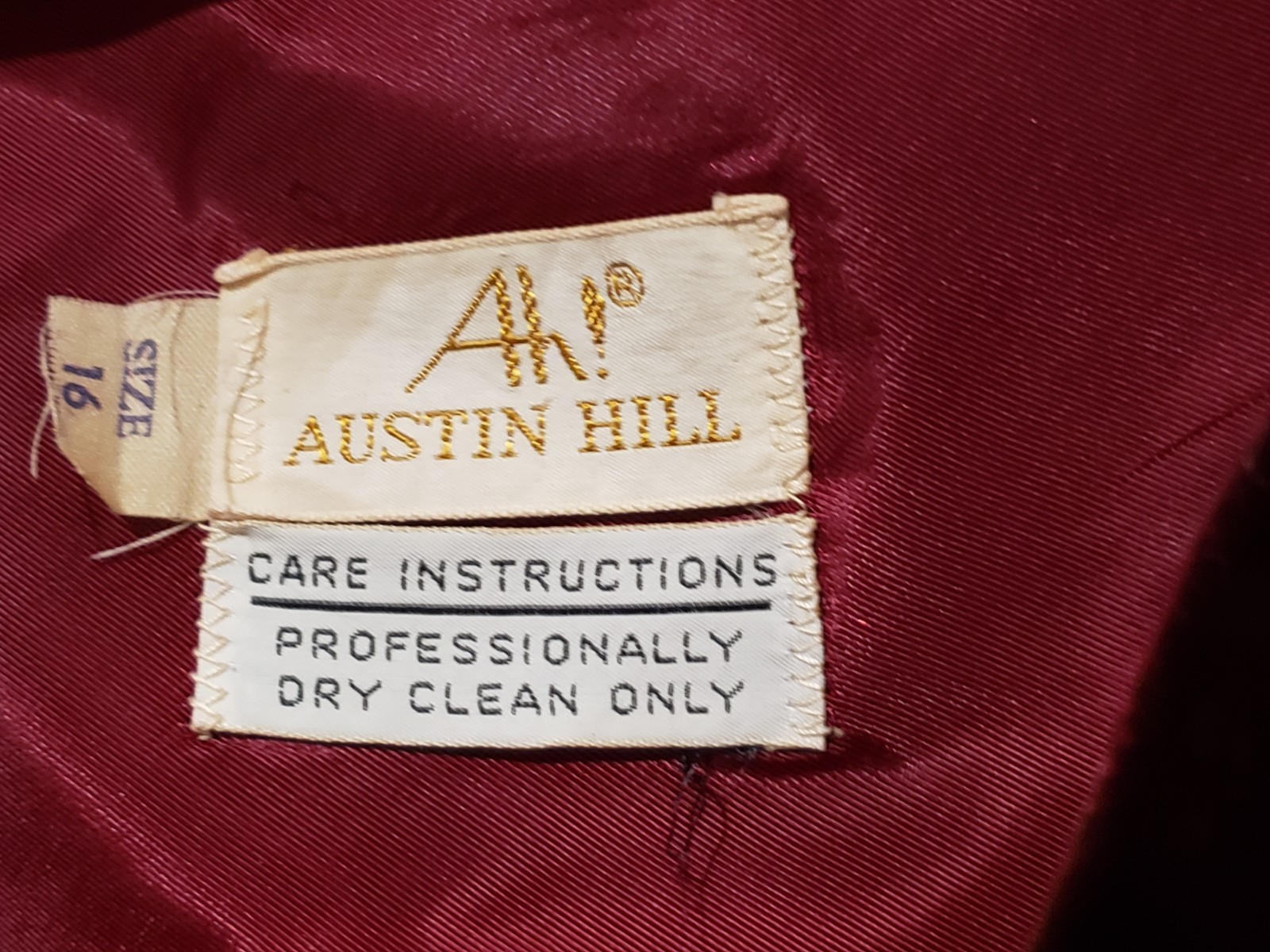 Vintage 1970s Ah! Austin Hill Full-Length A-Line Velvet Evening Skirt Sz 16 Wine