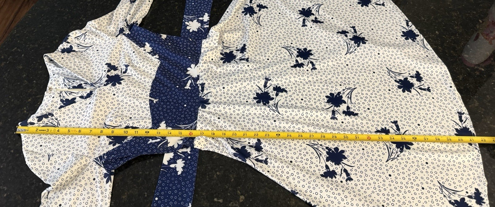 VTG 1970’s Blue & White Dress George Gerring Miami Women’s Medium 8/10