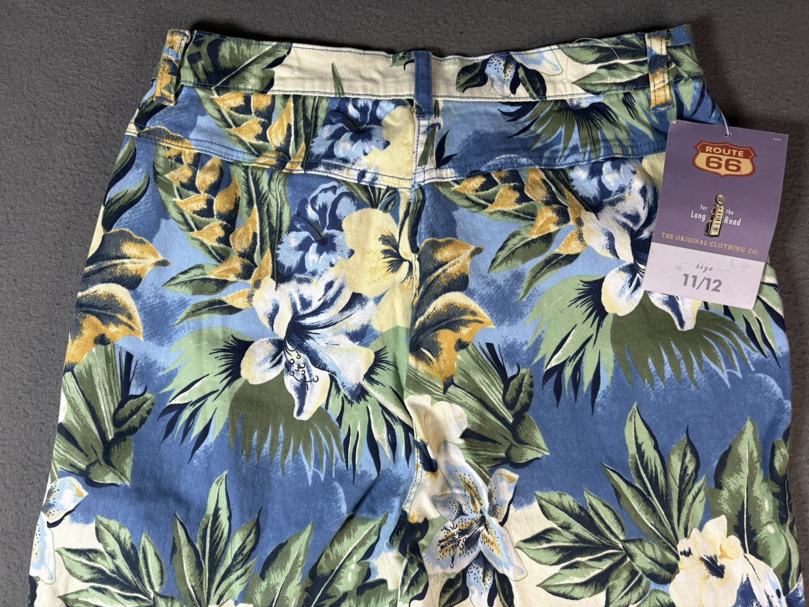 Vintage ROUTE 66 Flower Print pants Size 11/12 (28×26) NWT 90s Y2K 2000s