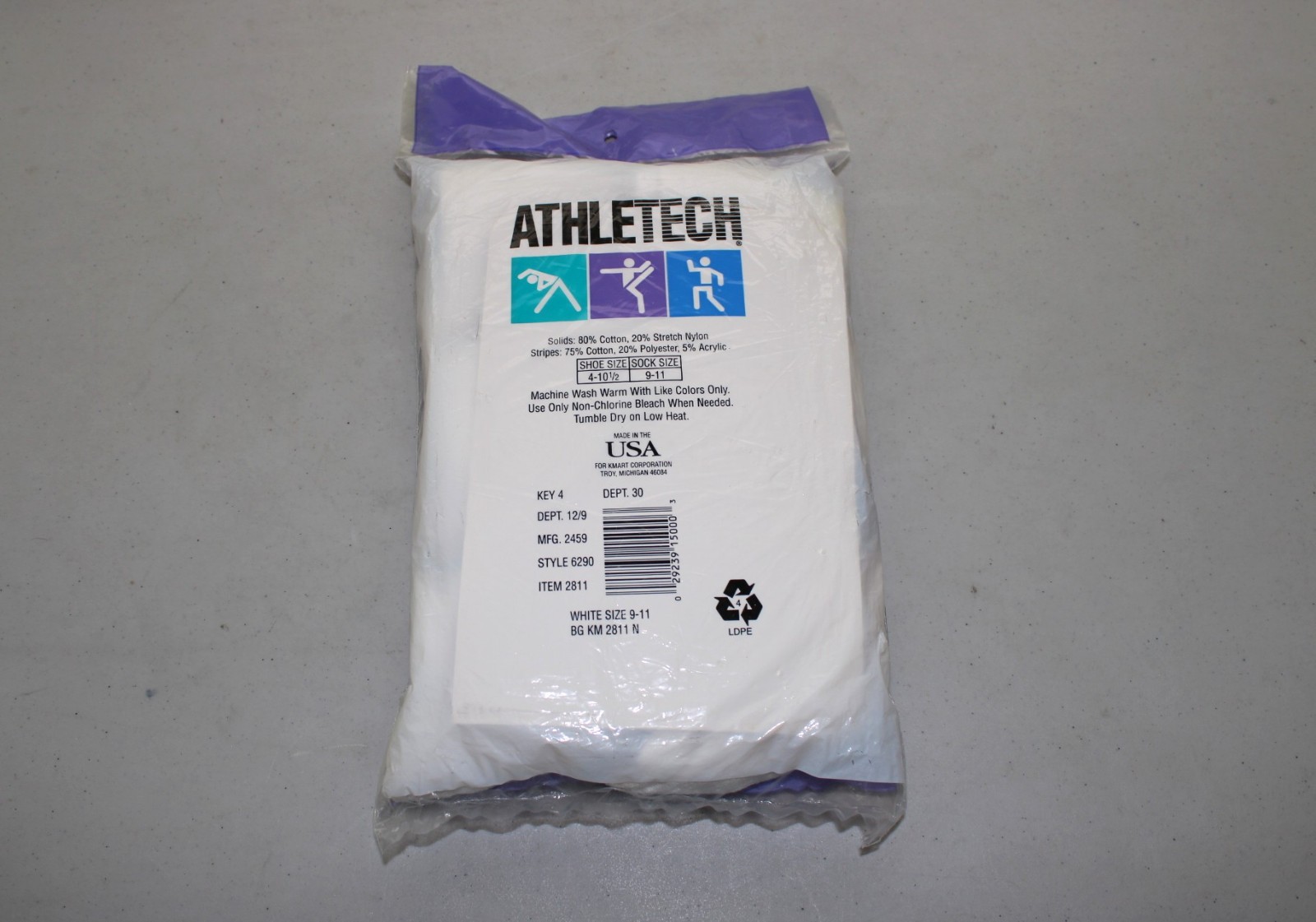 NOS 6 Pair Athletech Terry Cuff Cushion Womens Comfort Socks 4-10 1/2 Fits 9-11