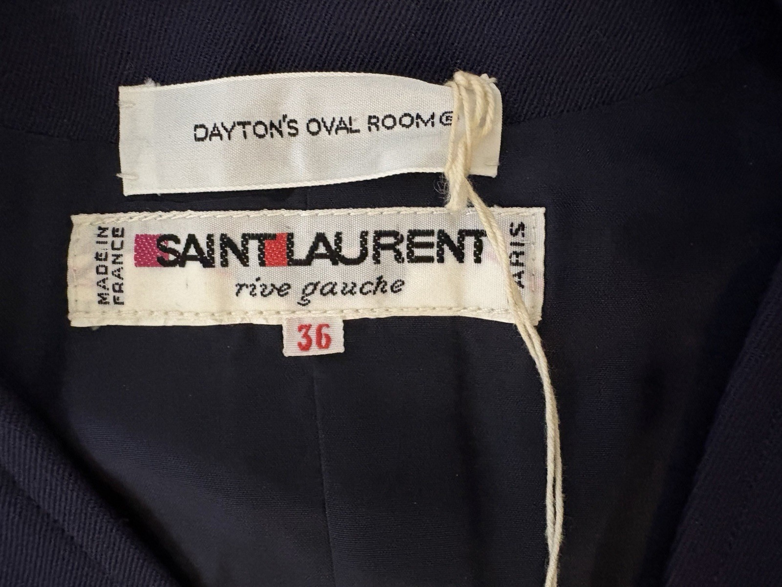 Saint Laurent Rive Gauche Paris Vintage 1984 Women’s Blazer Jacket Navy