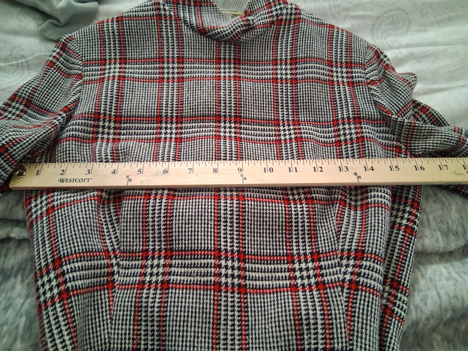 Vintage Plaid Tweed/Wool Dress 60s/70s American Couture Belted w/ Matching Scarf