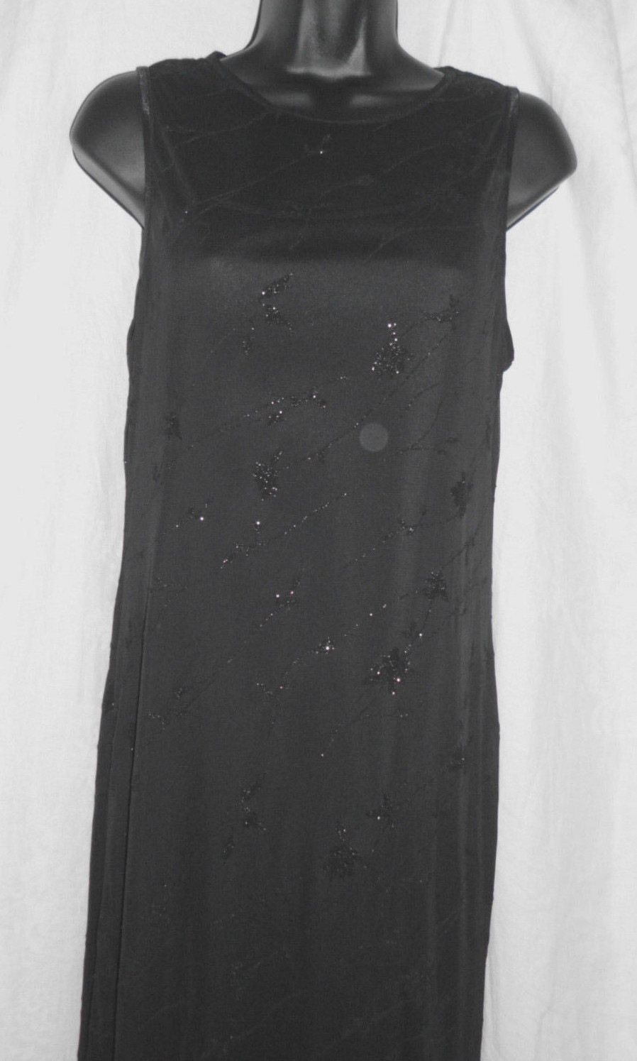 Vintage City Triangles Formal Maxi Dress Size M Black Sparkle Lined Polyester