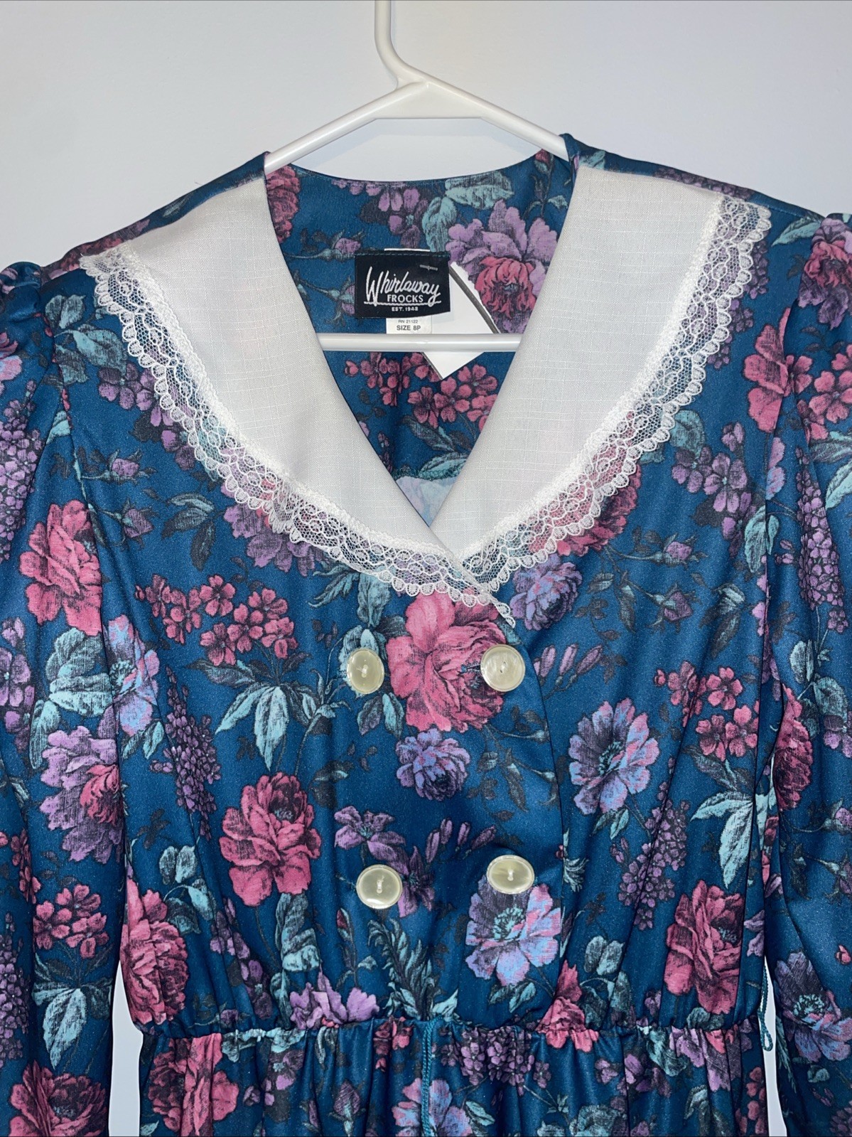 Vintage Whirlaway Frocks Floral Dress Set 8P Lace Collar Cottagecore