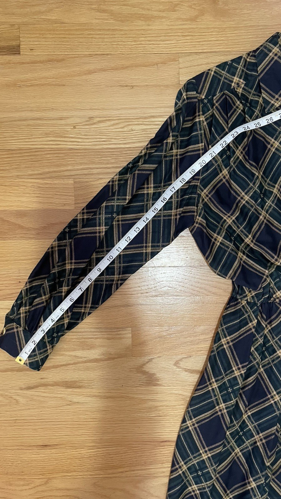 Vintage 80s Papillon Collection Plaid Midi Dress Academia Tartan Secretary Sz 14