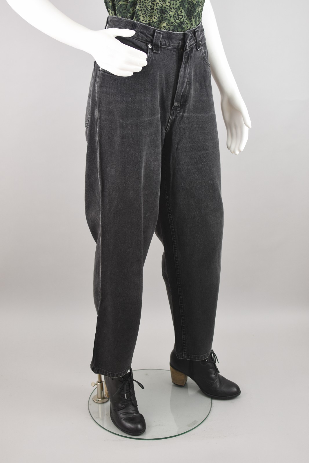 Vintage Lee Riveted Faded Black Back Buckle Jeans, Women’s 30×28
