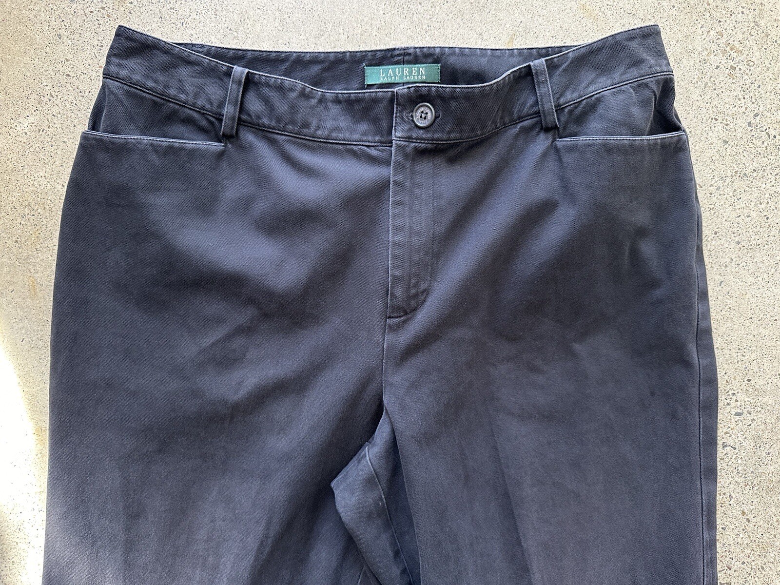 Vintage Polo Ralph Lauren Black Cotton & Elastane Straight Leg Pants Size 10