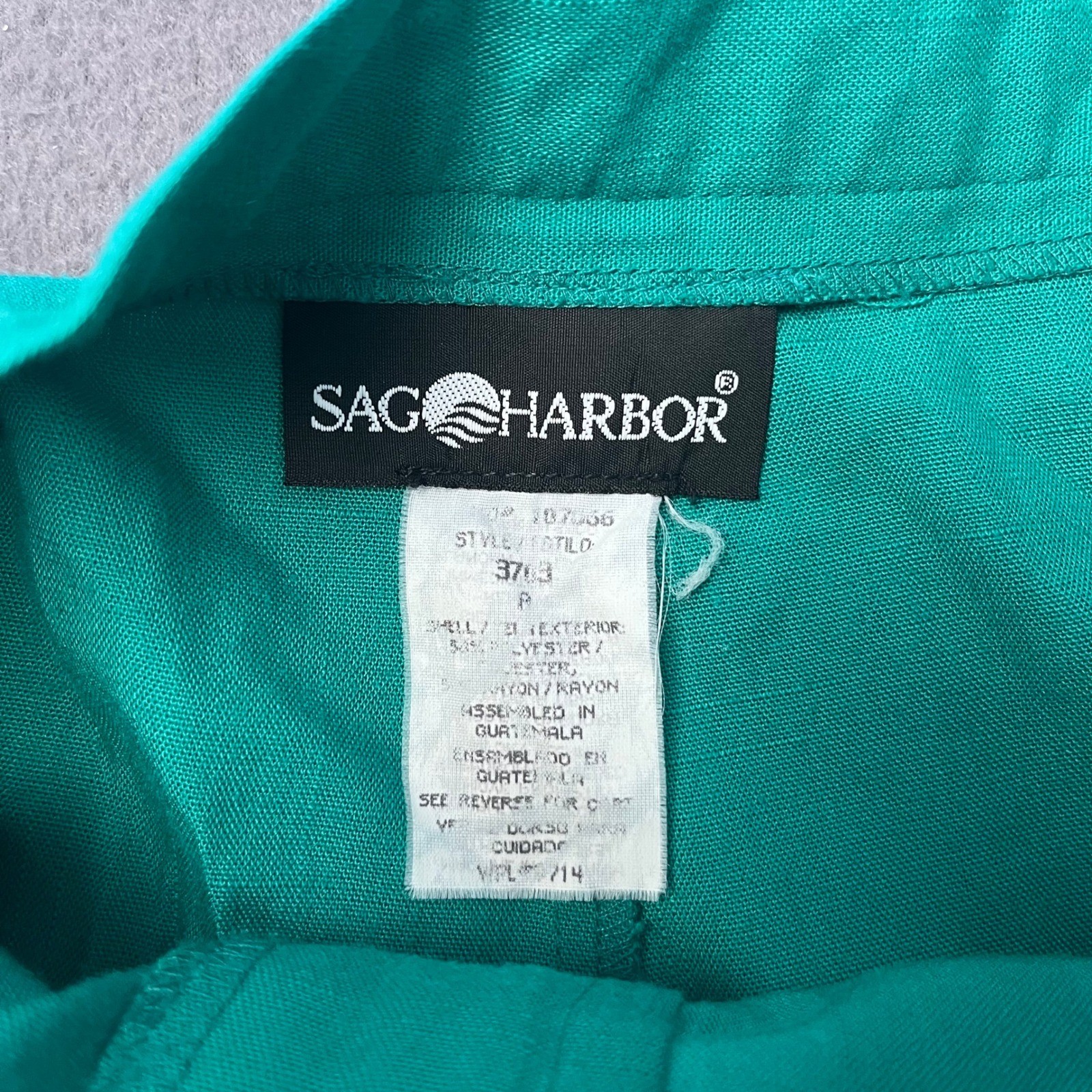 Sag Harbor Vintage High Waisted Pleated Shorts Teal Green 3763 Size 12P 26W 8″
