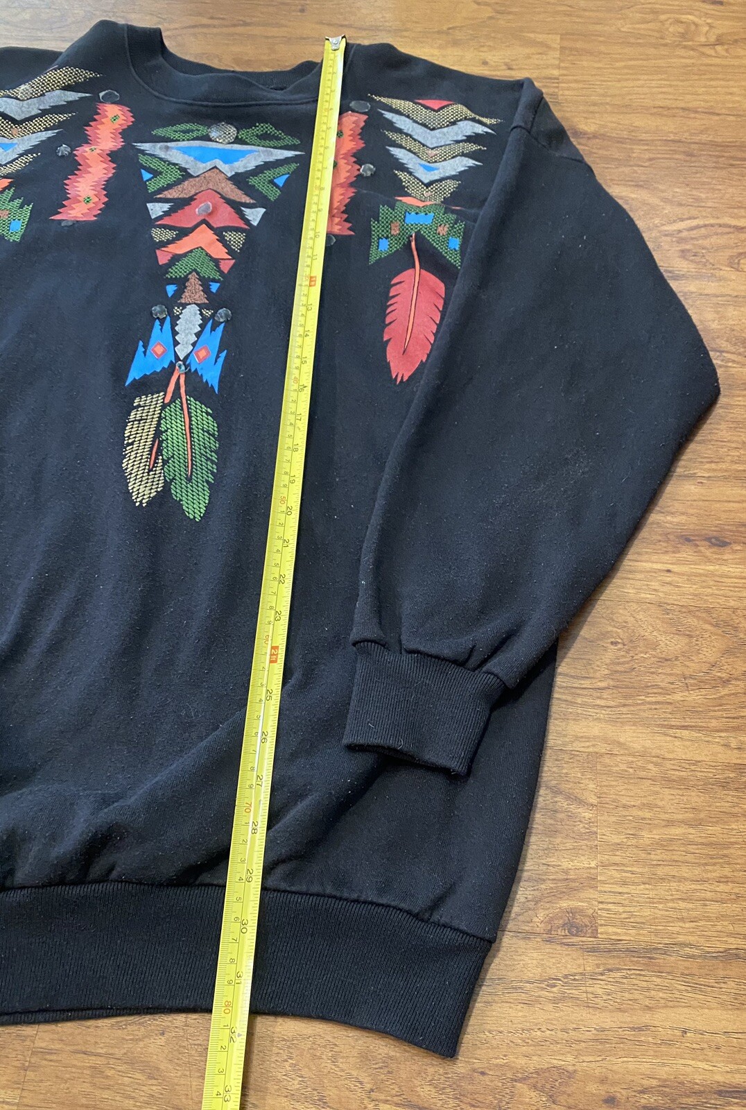 Vintage 1992 Marcy N Me EZL Sweater AZTEC ART Feather Rare USA 100% Authentic