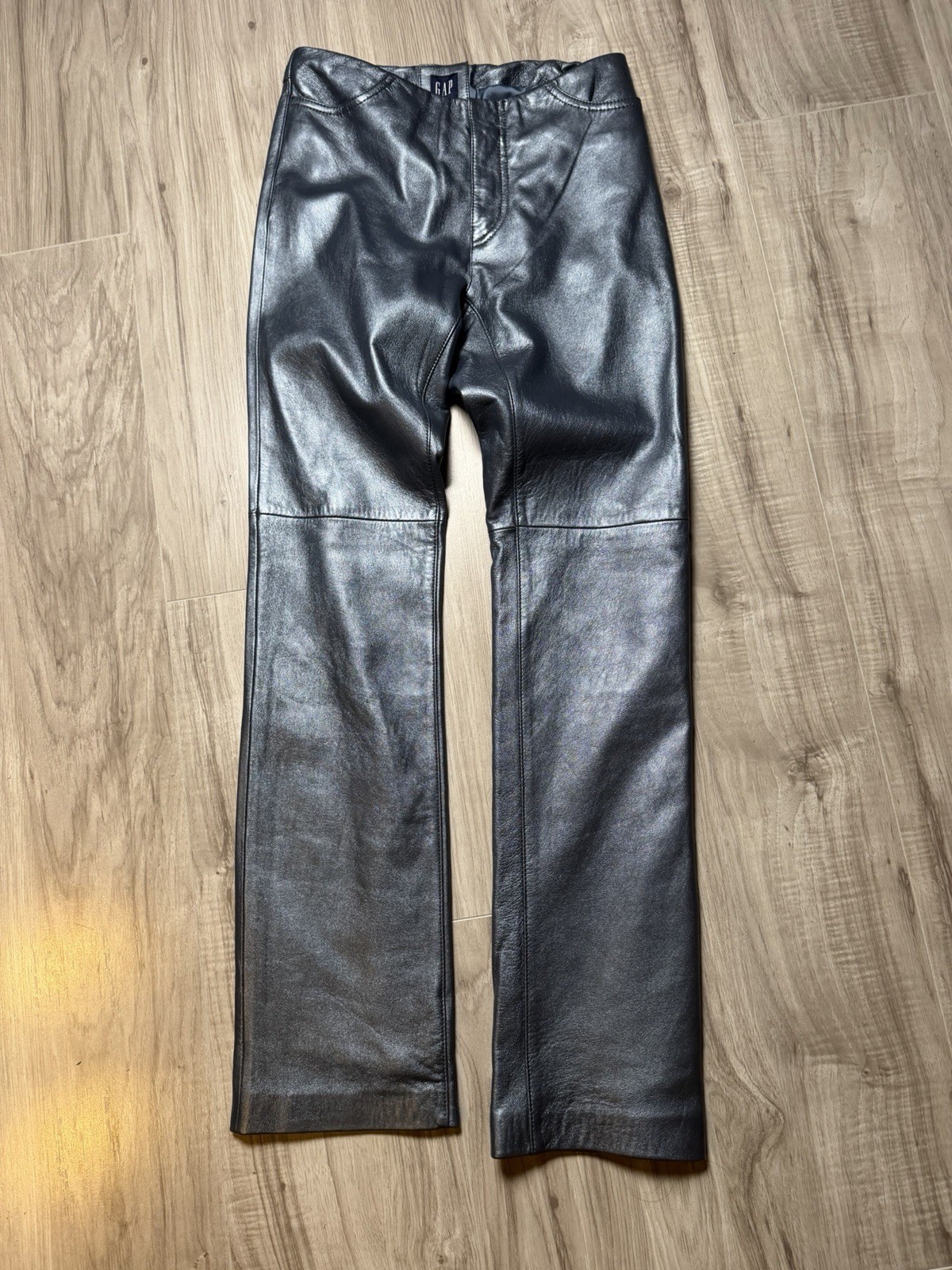 VTG GAP Women’s Genuine Leather Pants Size 0 Shiny Gray