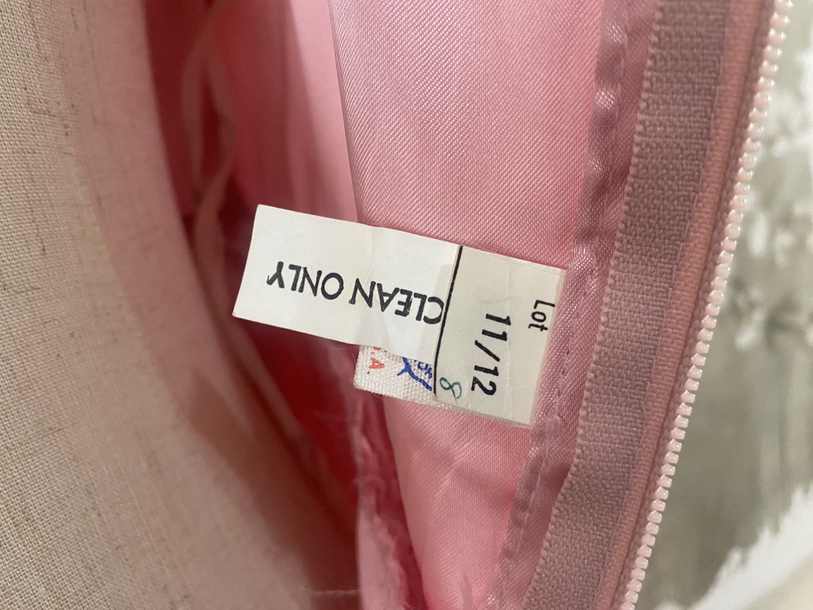 VTG 70’s Pink Satin Union Made Coquette Back Cascade Prom Bridesmaid Dress S