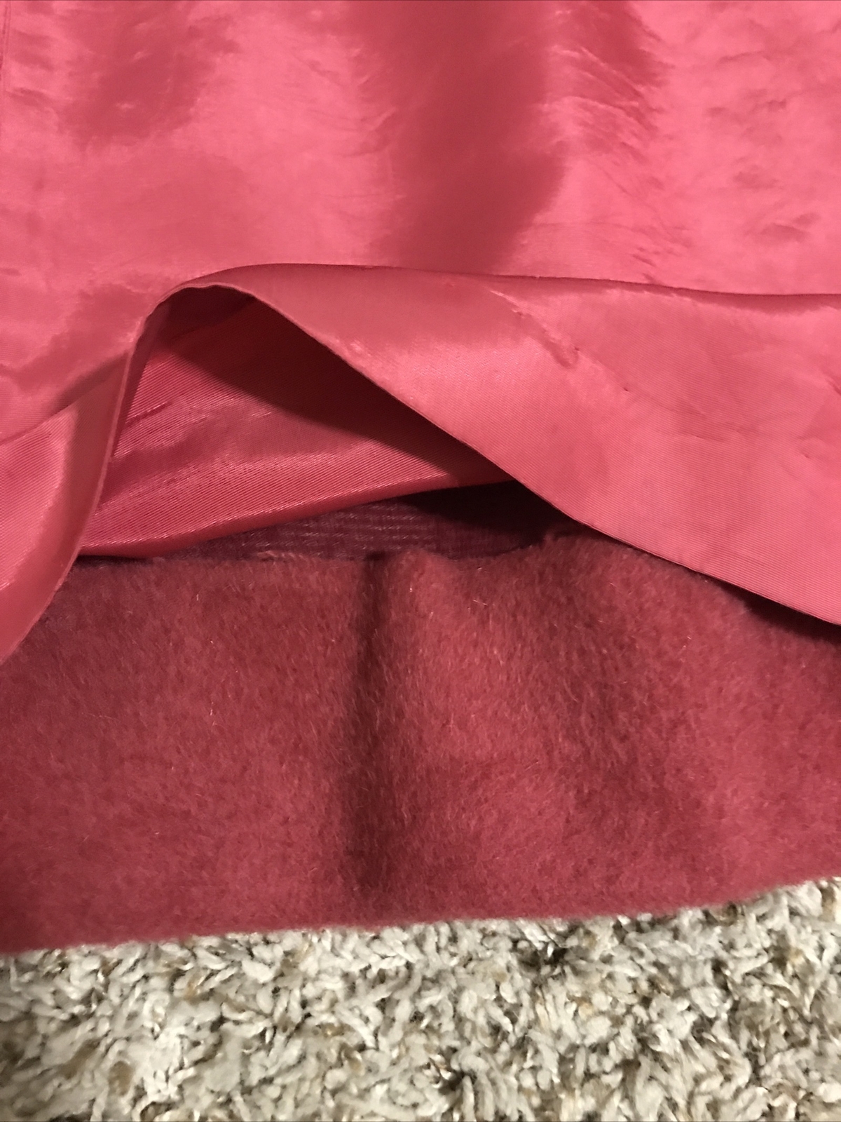 Forstmann Fabrics Vintage Cranberry Red 100% Wool Classic Fitted Coat Size S/M