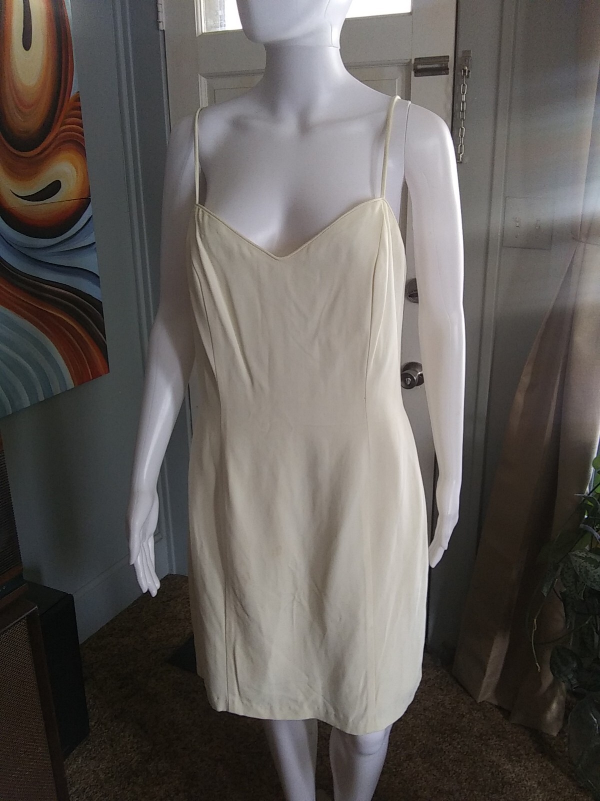 Vintage 90s LA Glo Women’s Cocktail Dress w/ Bolero Jacket Size 13/14 White USA