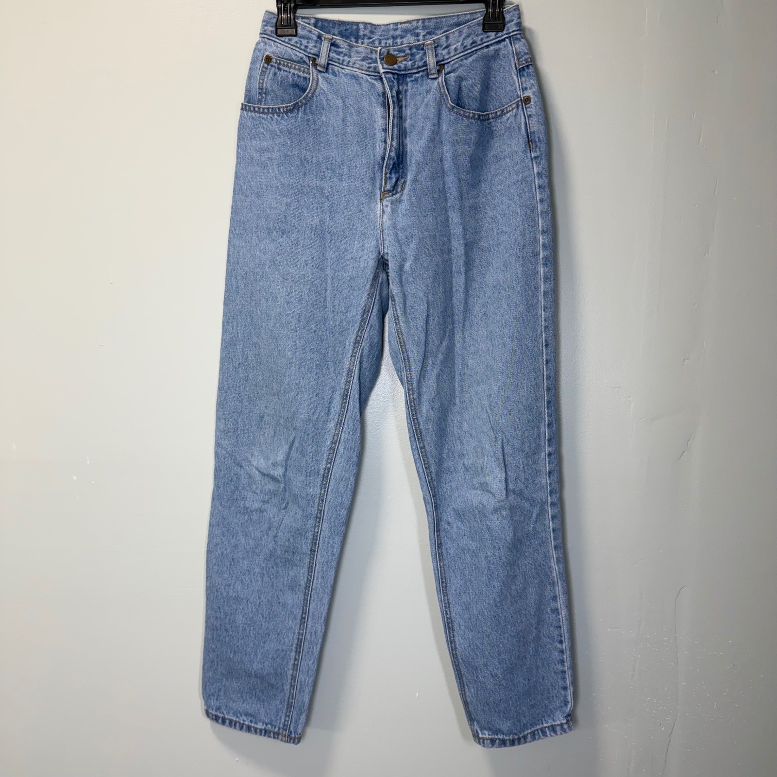 Vintage Liz Claiborne High Waisted Mom Jeans Light Wash 100% Cotton Size 8 27×28