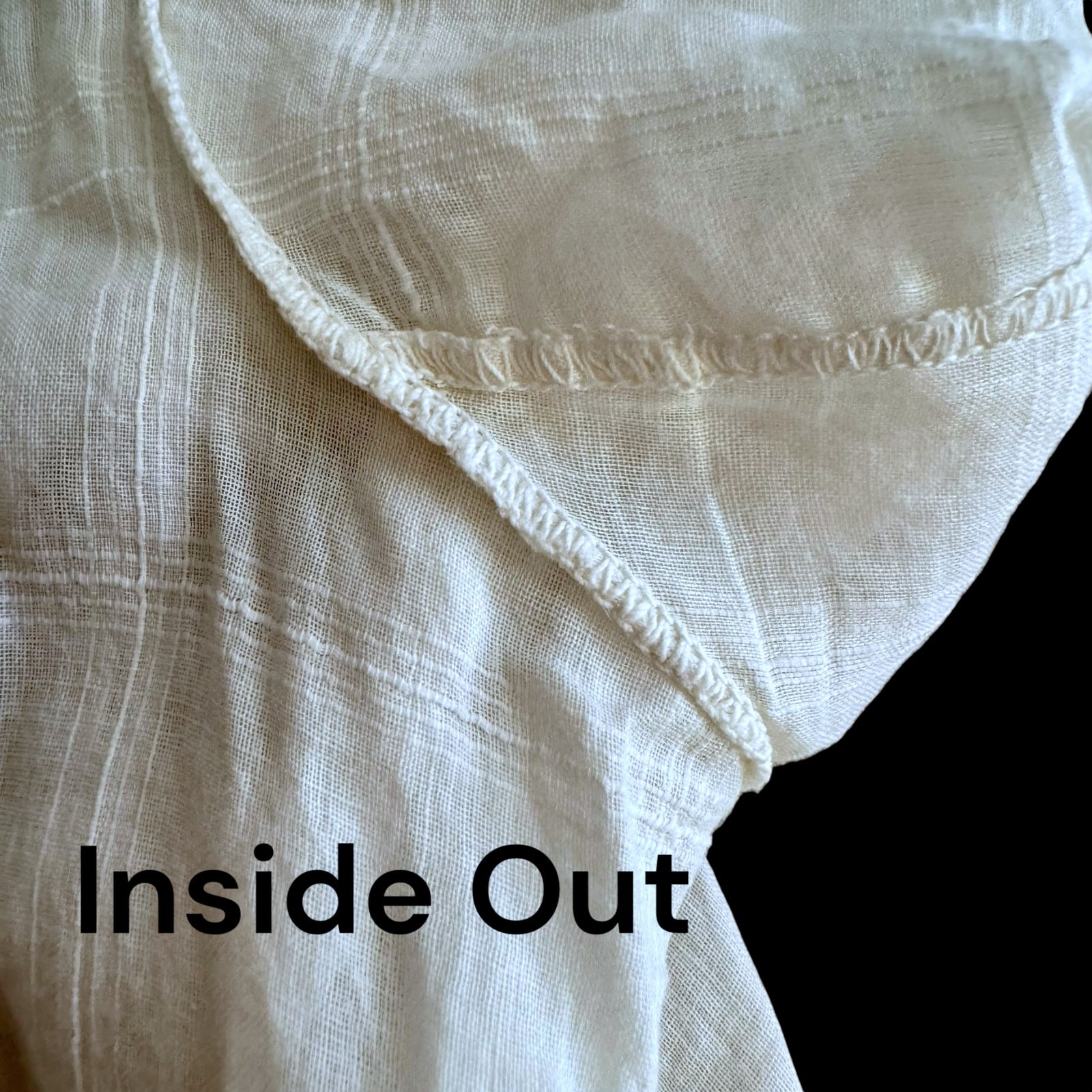 Antique Edwardian 1910s White Cotton Voile Open Blouse Lawn Jacket Size Small
