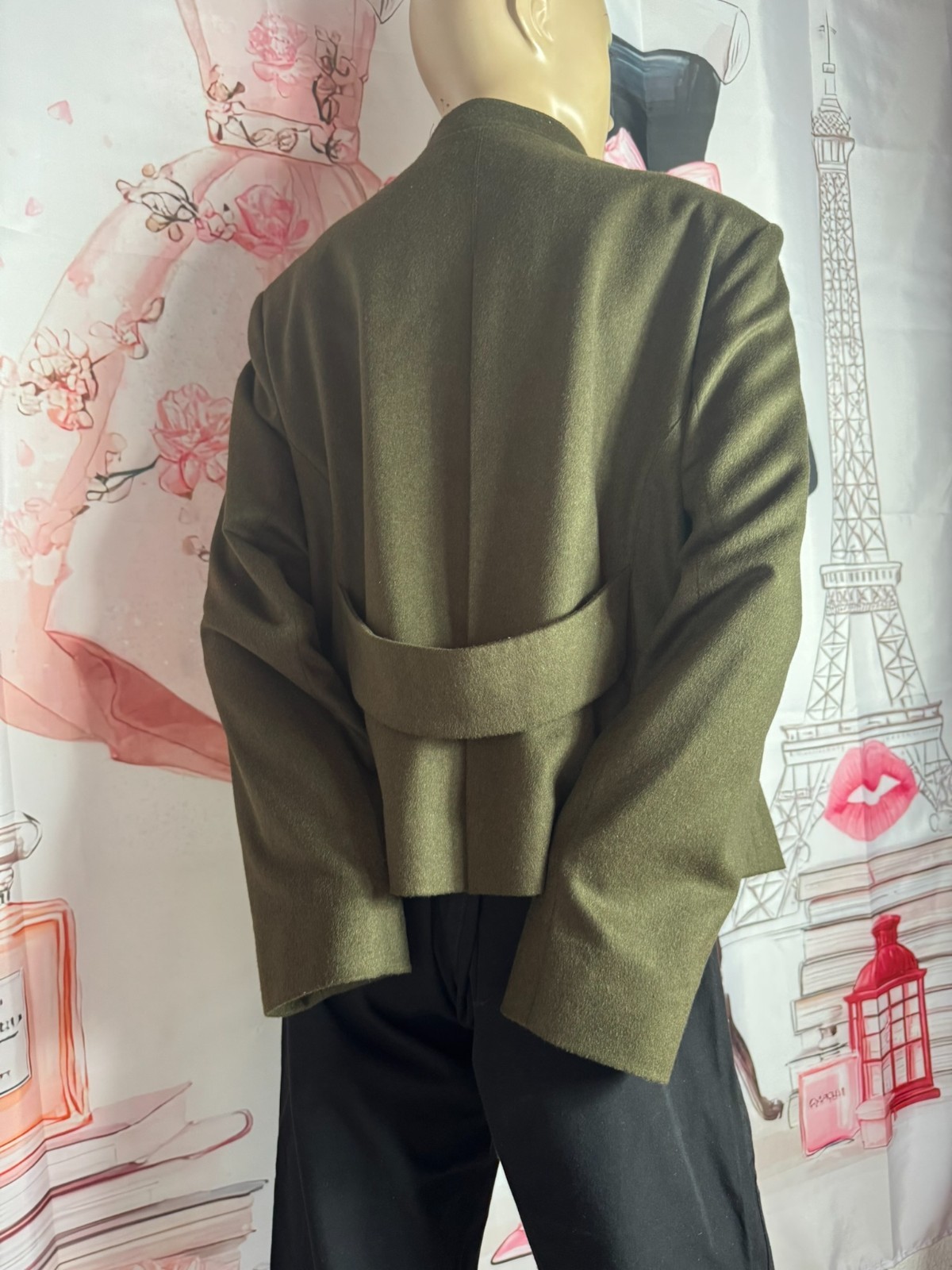 Sportalm Kitzbühel military jacket virgin wool cashmere olive size 40-44 Vintage