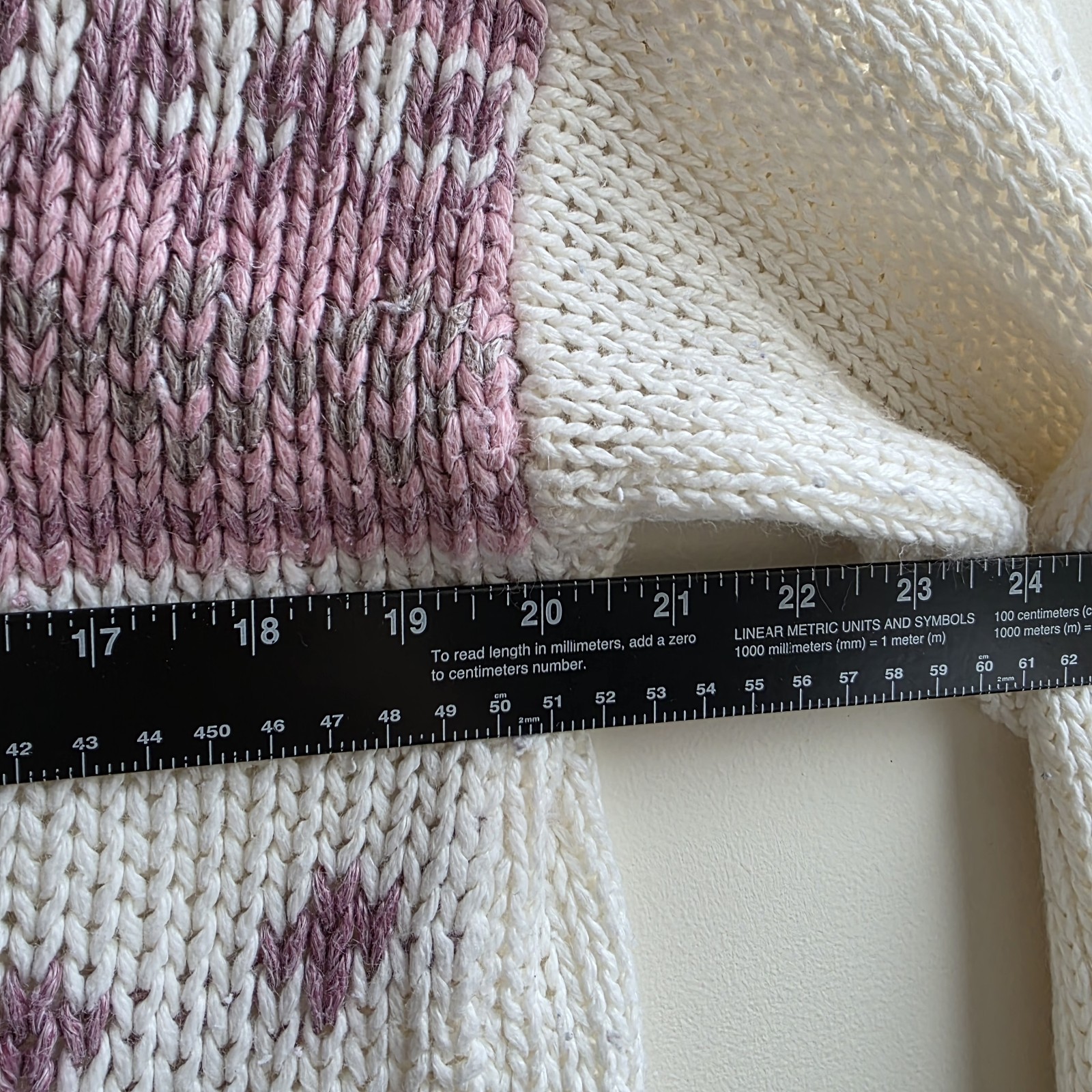 VTG JJ Fargo Hand-Knit Chunky Sweater Cream Cottage Large Granola Grannycore