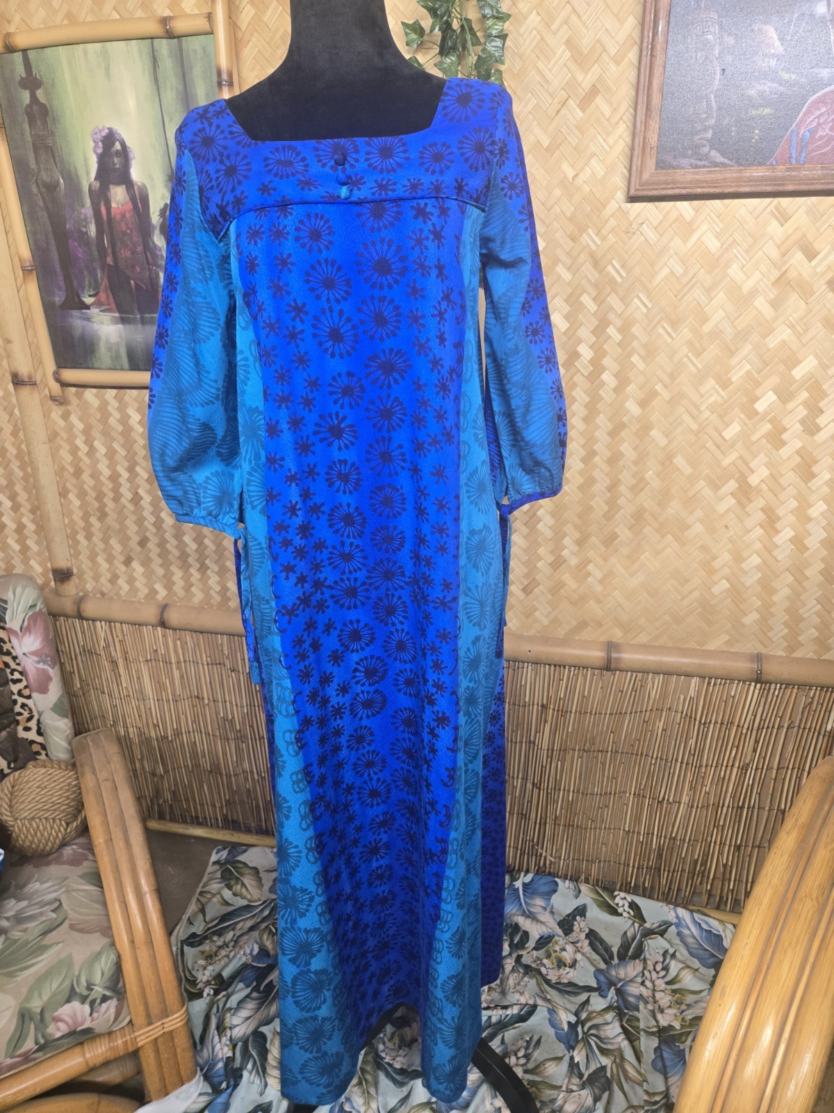 Vintage Hawaiian Surf Brand Aloha Maxi Dress w1213