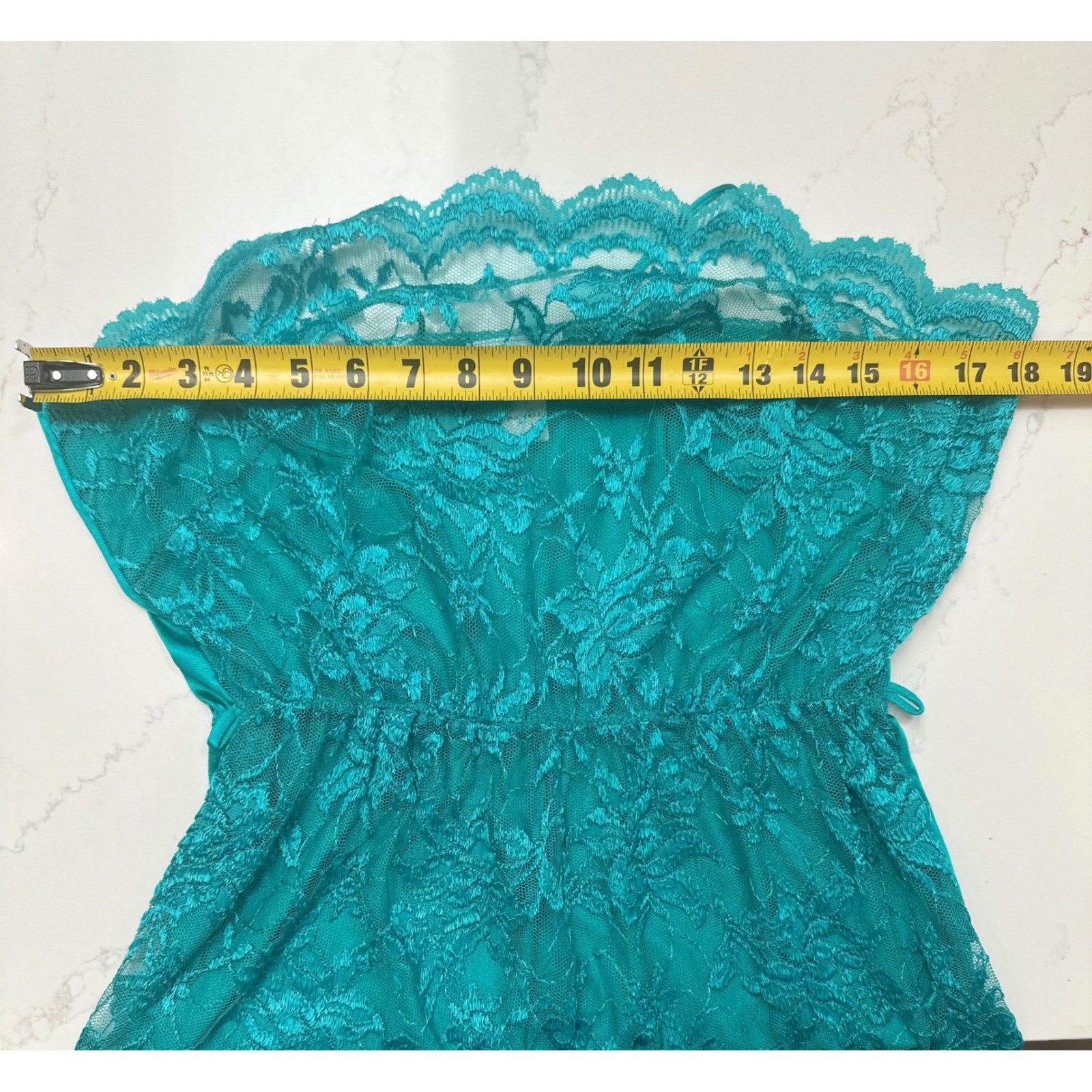Vintage Samye Teal Floral Lace Teddy Romper Feminine Flirty