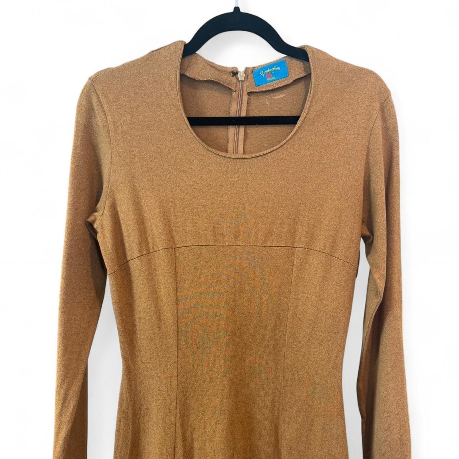 VINTAGE Composition by Kenzo long sleeve knit fitted dress