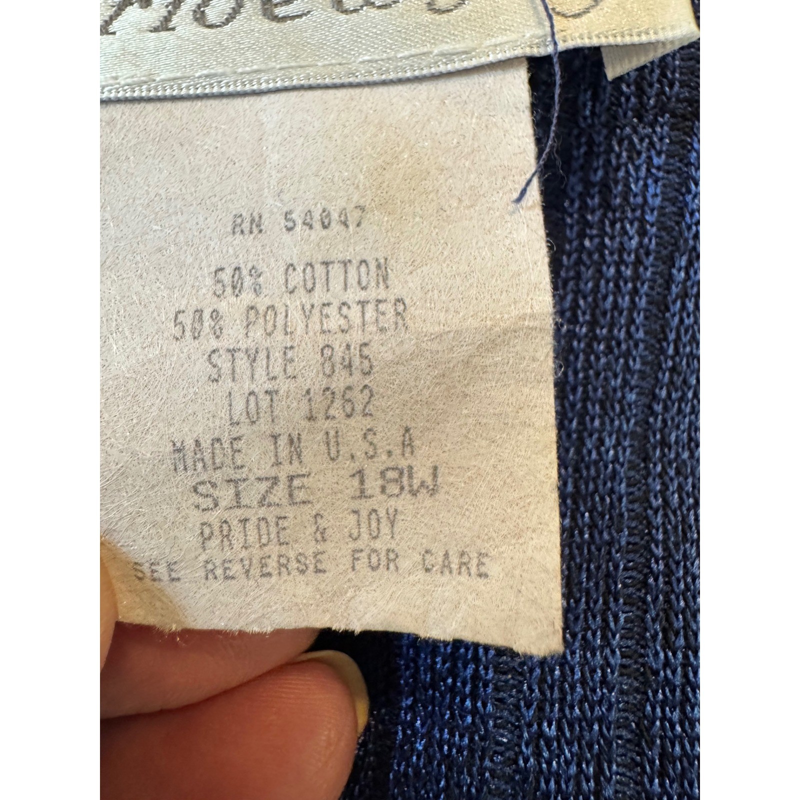 Pride & Joy Vintage Blue Metallic Ribbed Knit Dress and Cardigan Set Size 18W