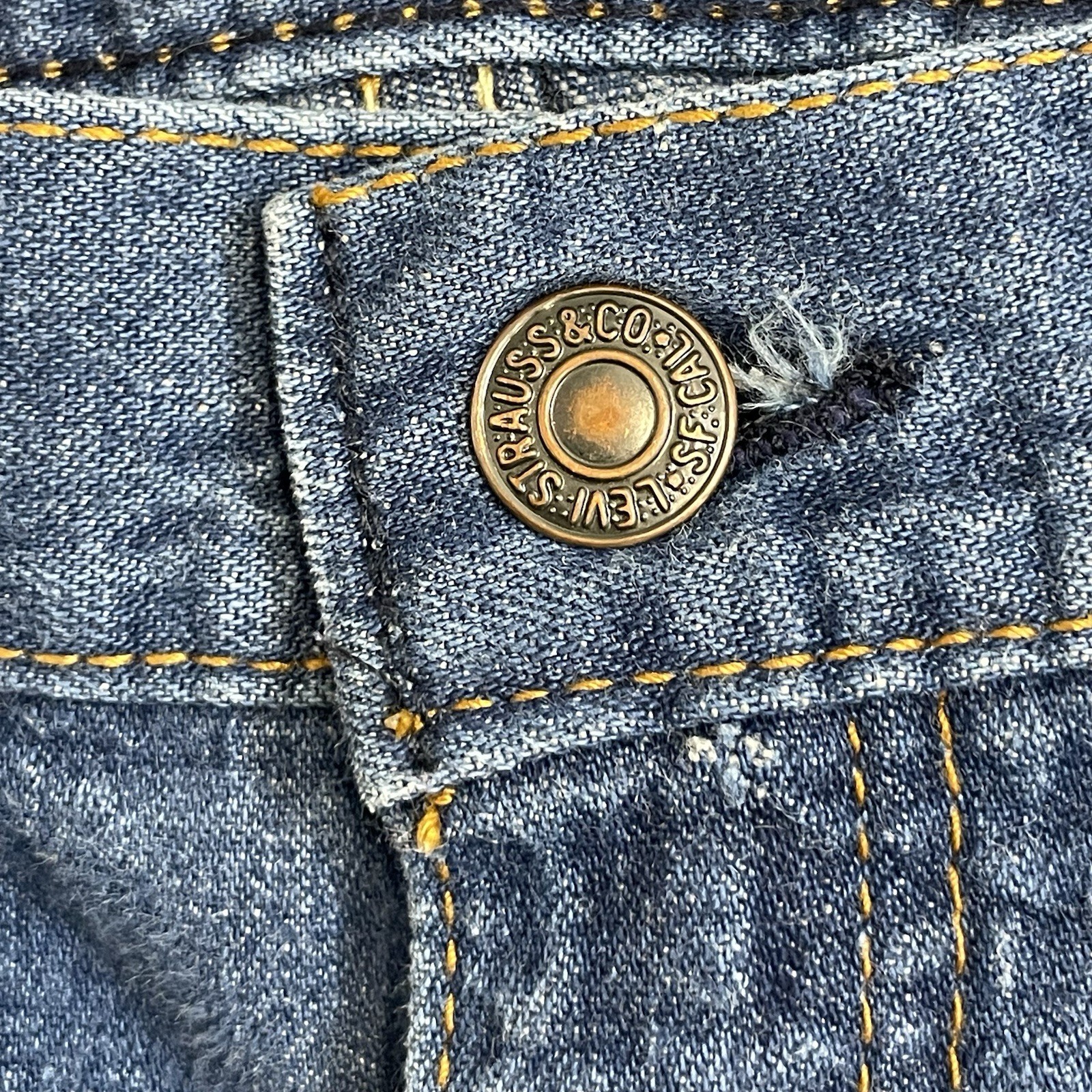 Levi’s Vintage 1970s Blue Denim High Waisted Wide Leg Culottes Jean Shorts sz 12