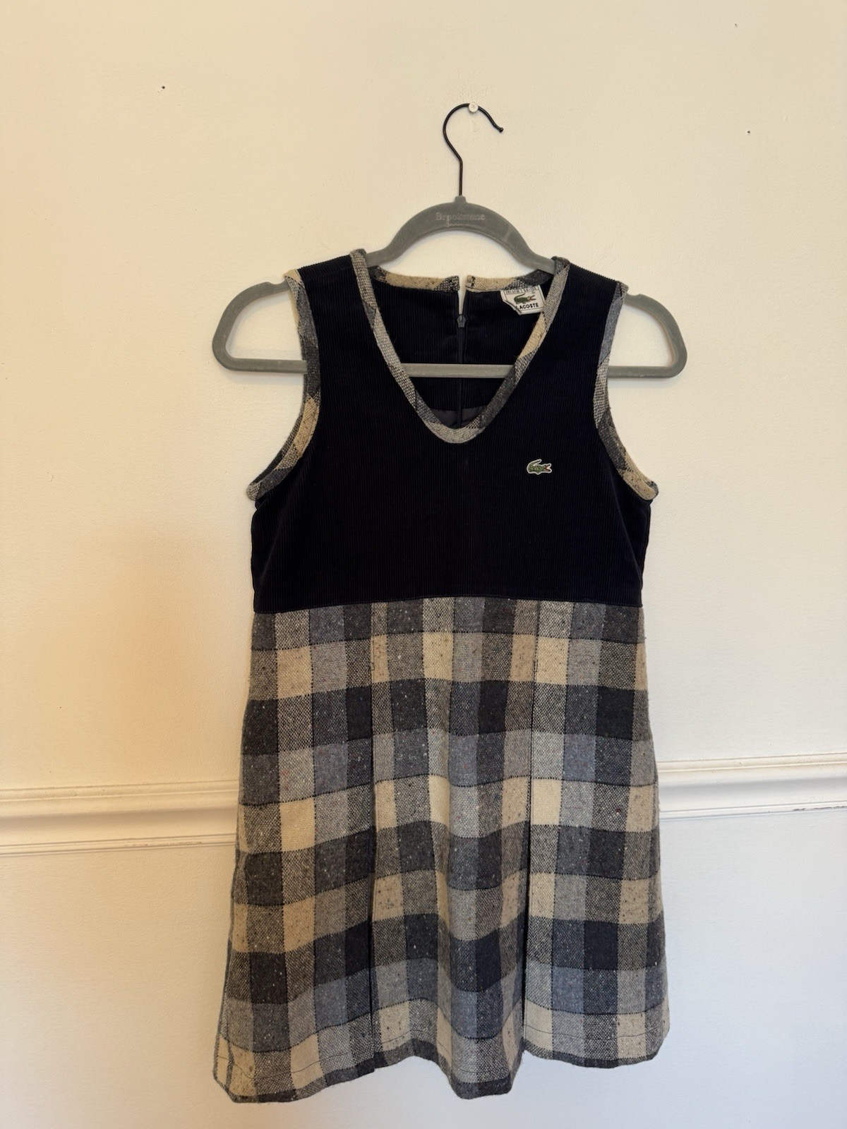Vintage Lacoste Dress Corduroy And Checkered Wit Korean Tag size small