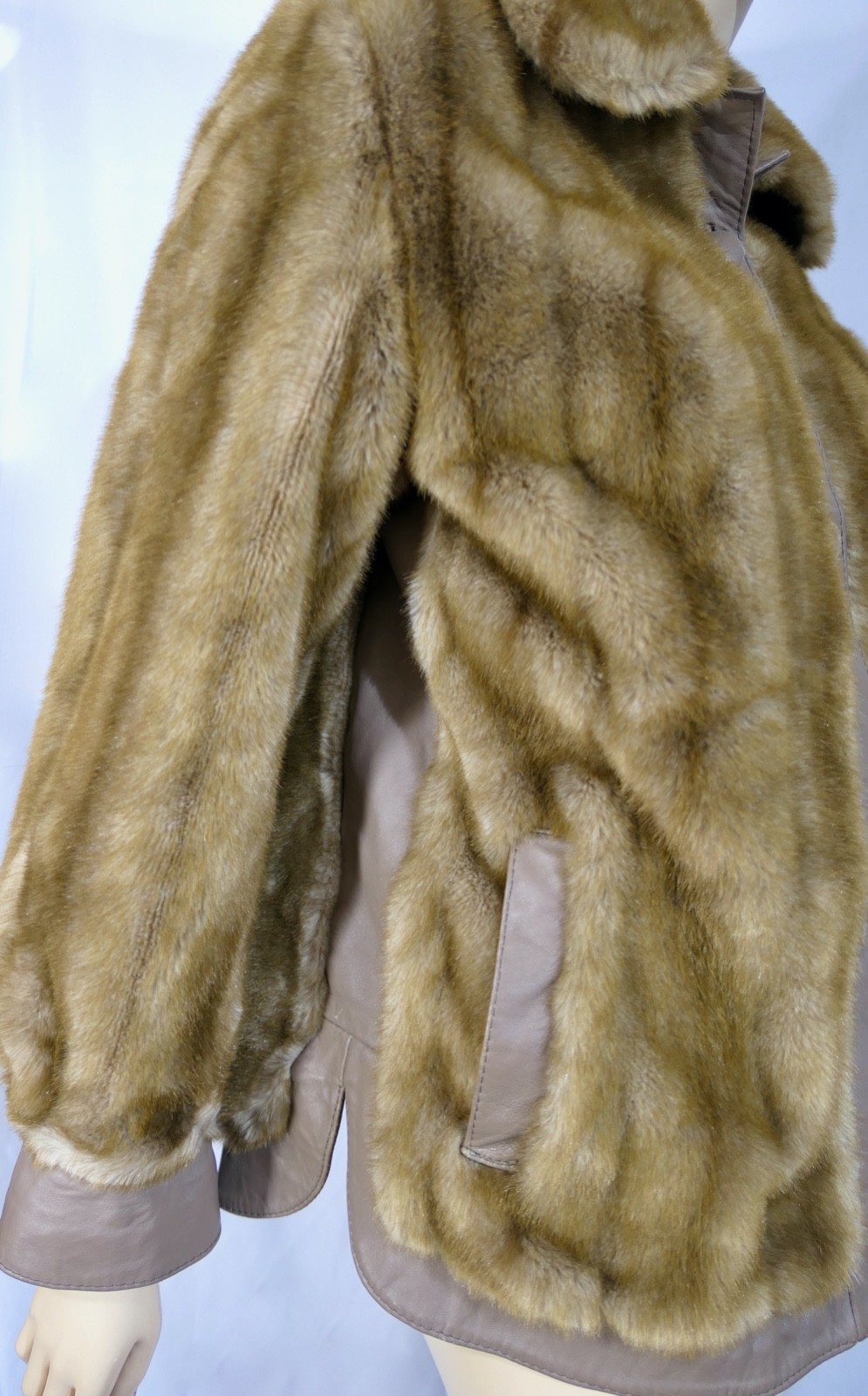 Vintage Mod 70s Faux Mink Fur Short Coat by Gino Rossi England Size M 8 S/M