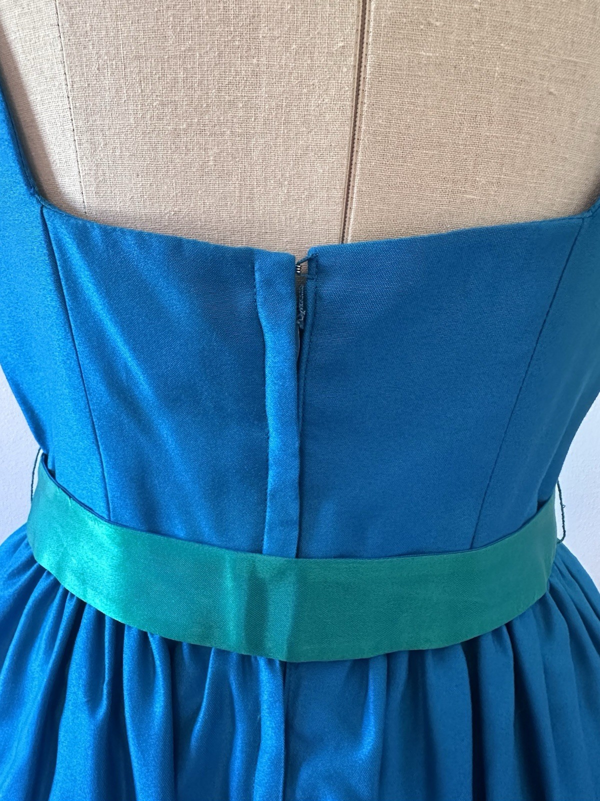 Emma Domb Vintage 1950s Party Prom Dress Floor Length Electric Blue Size 15