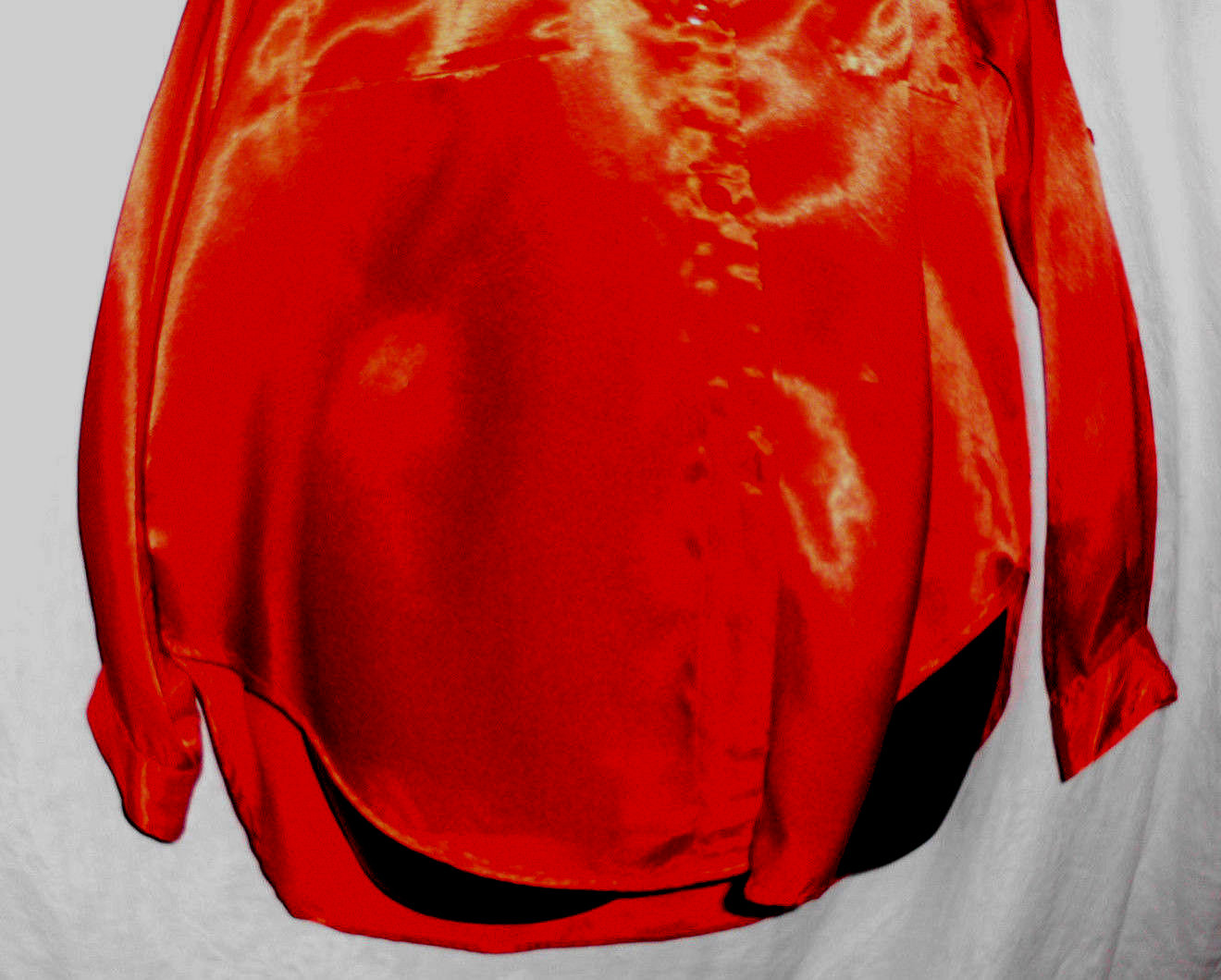 Vintage Partners by Mervyn’s Western Blouse Size 12 Red Polyester Long Sleeves