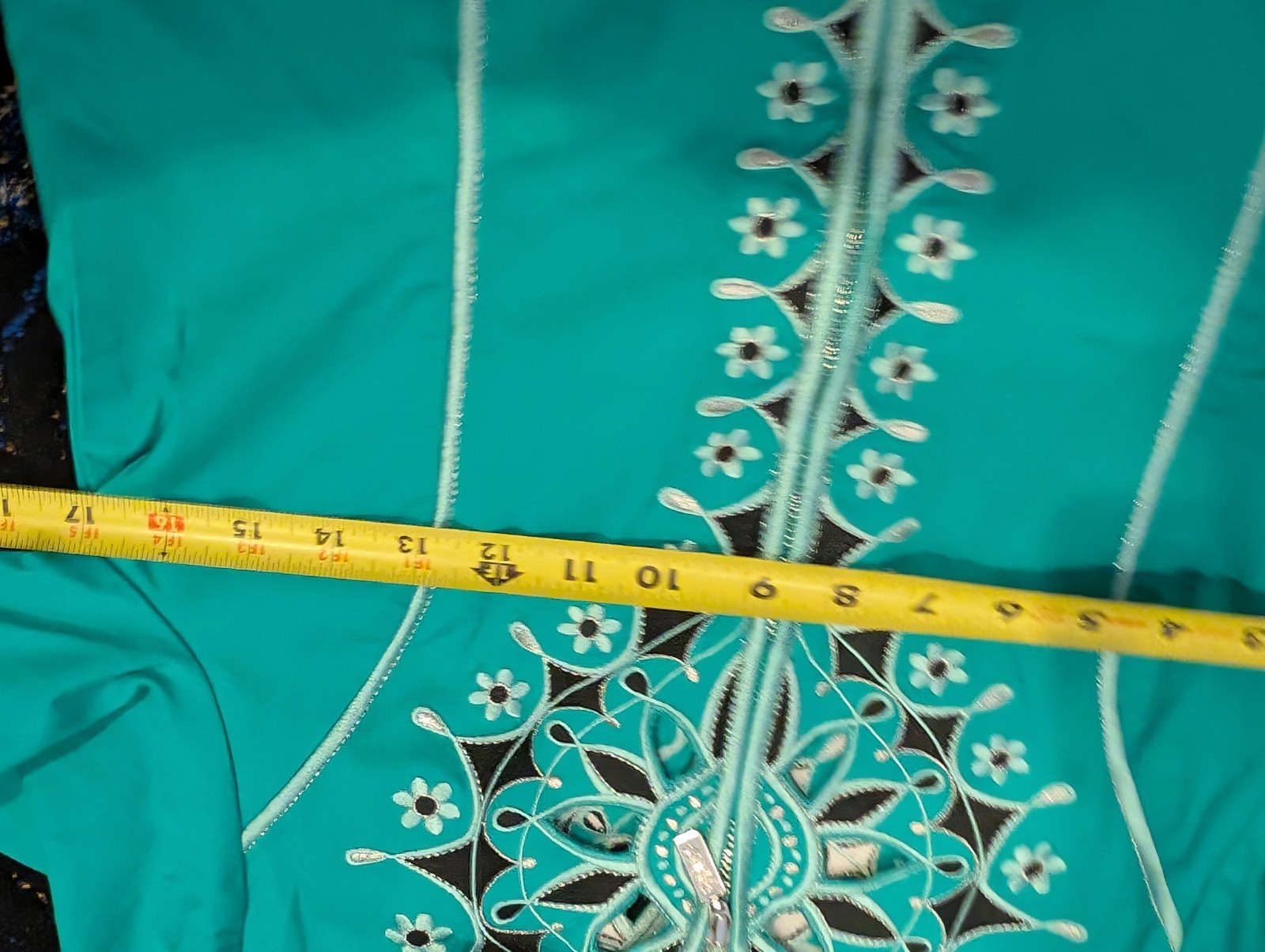 Vtg 90s Sz XS Jacket Coat Bob Mackie Wearable Art Western Turquoise