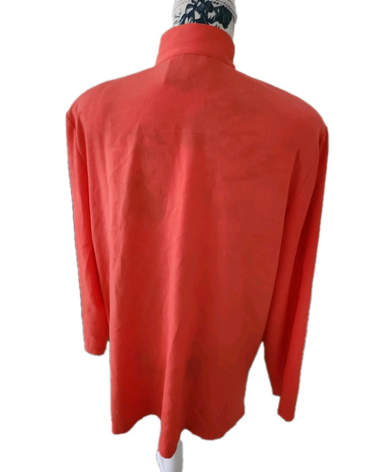 Vintage Ruth Norman Saks Fifth Avenue Orange Tunic Top Sz.L~READ~3/4 Sleeve~USA