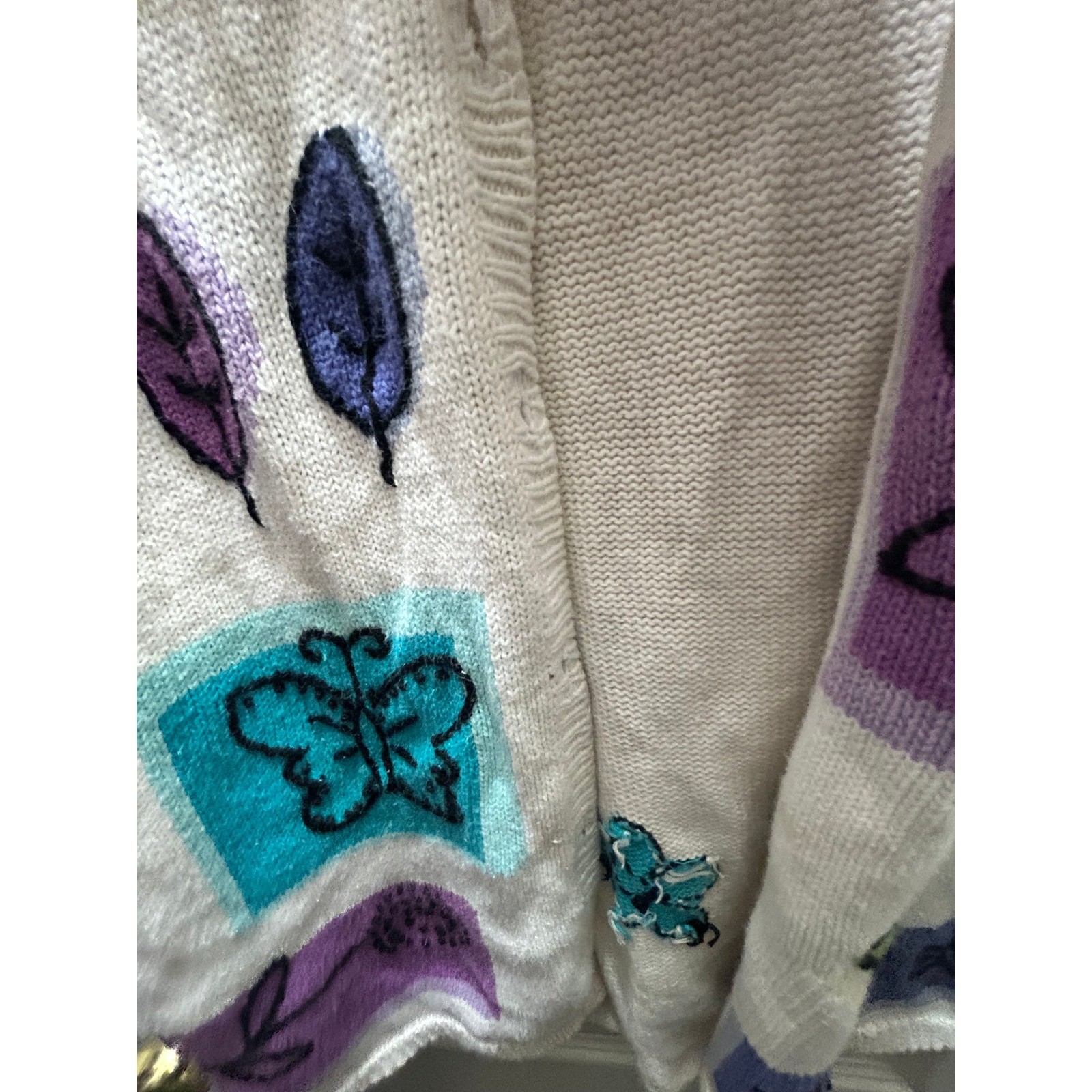 Vintage Marisa Christina Butterfly Floral Sweater Vest Large Cottagecore