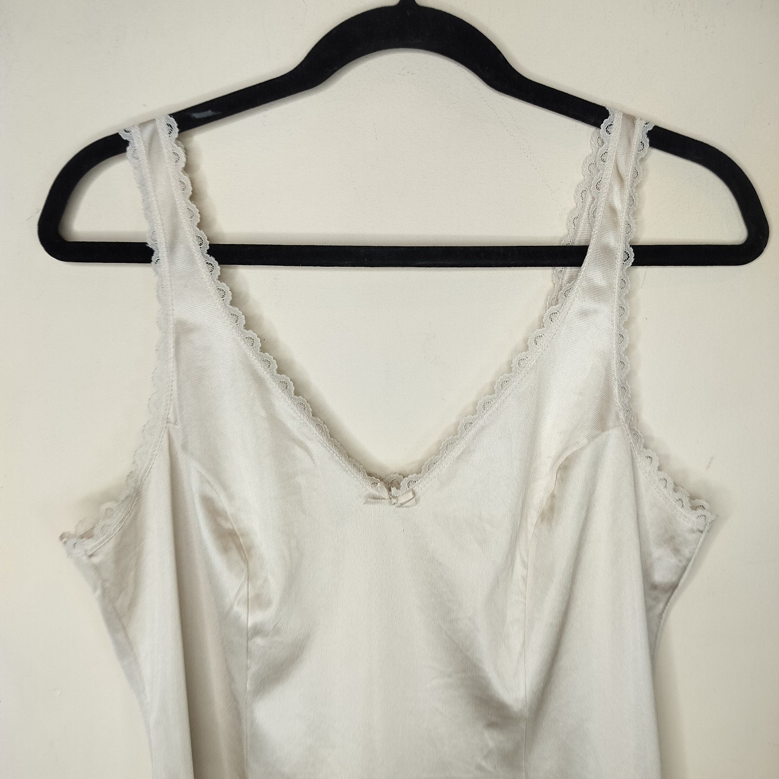 Vtg Satin Nylon Lace Camisole Tank 36 Small Warner’s Y2K Fairy Lingerie Slip