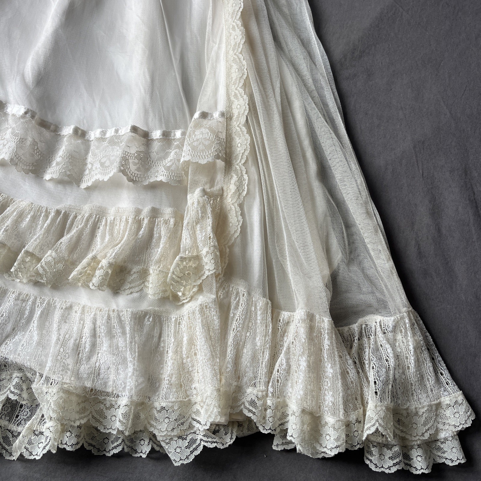Gunne Sax 70’s Victorian Prairie Bridal Dress Crème Lace Romance Lined Rare Find