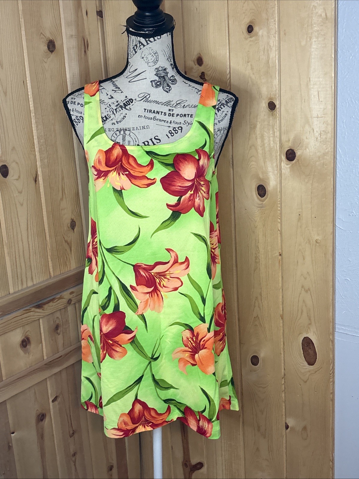 Vintage 90s LA Bianca Broke Hawaiian Beach Party Mini Dress Small USA